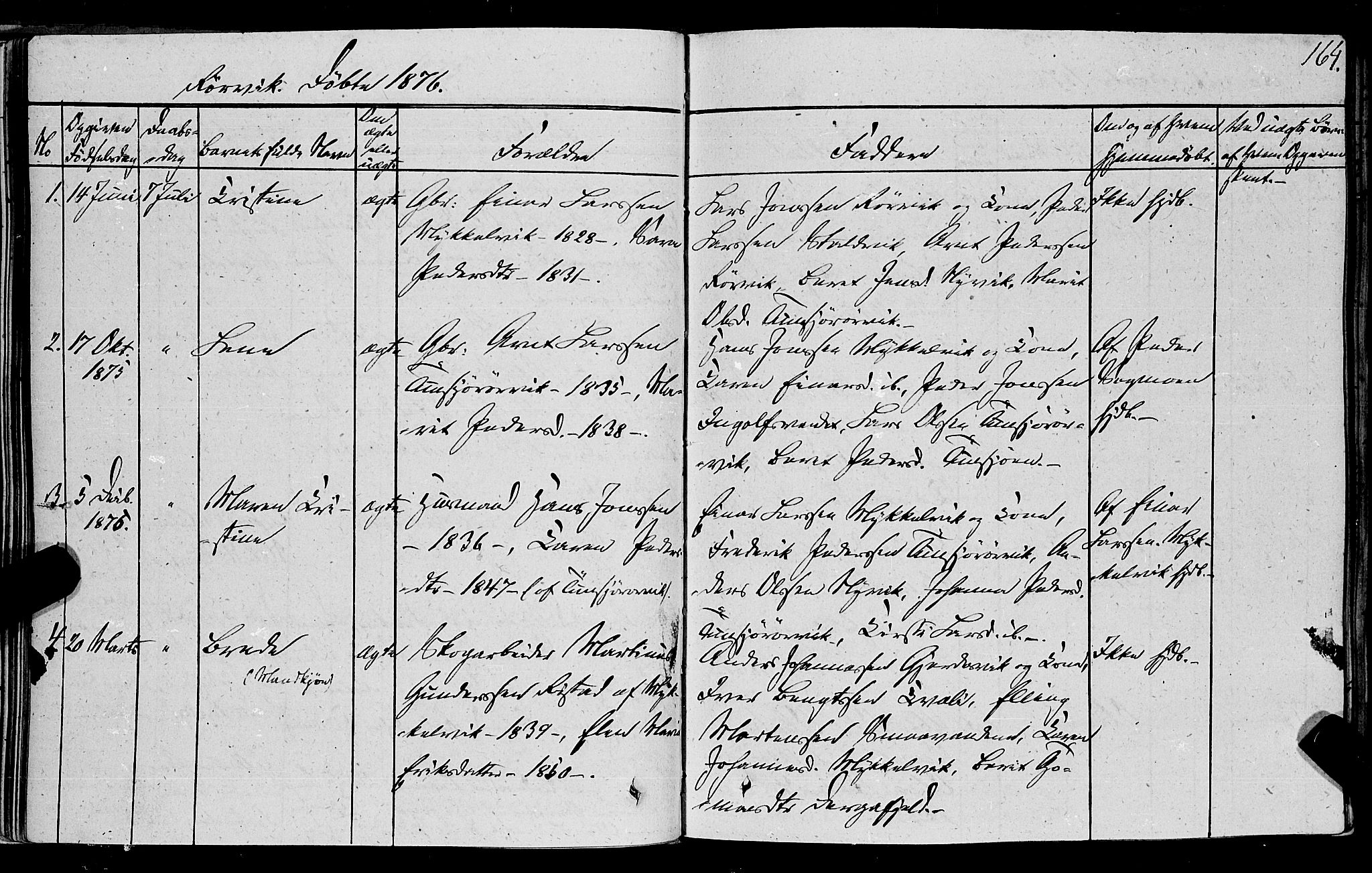 Ministerialprotokoller, klokkerbøker og fødselsregistre - Nord-Trøndelag, SAT/A-1458/762/L0538: Parish register (official) no. 762A02 /1, 1833-1879, p. 164