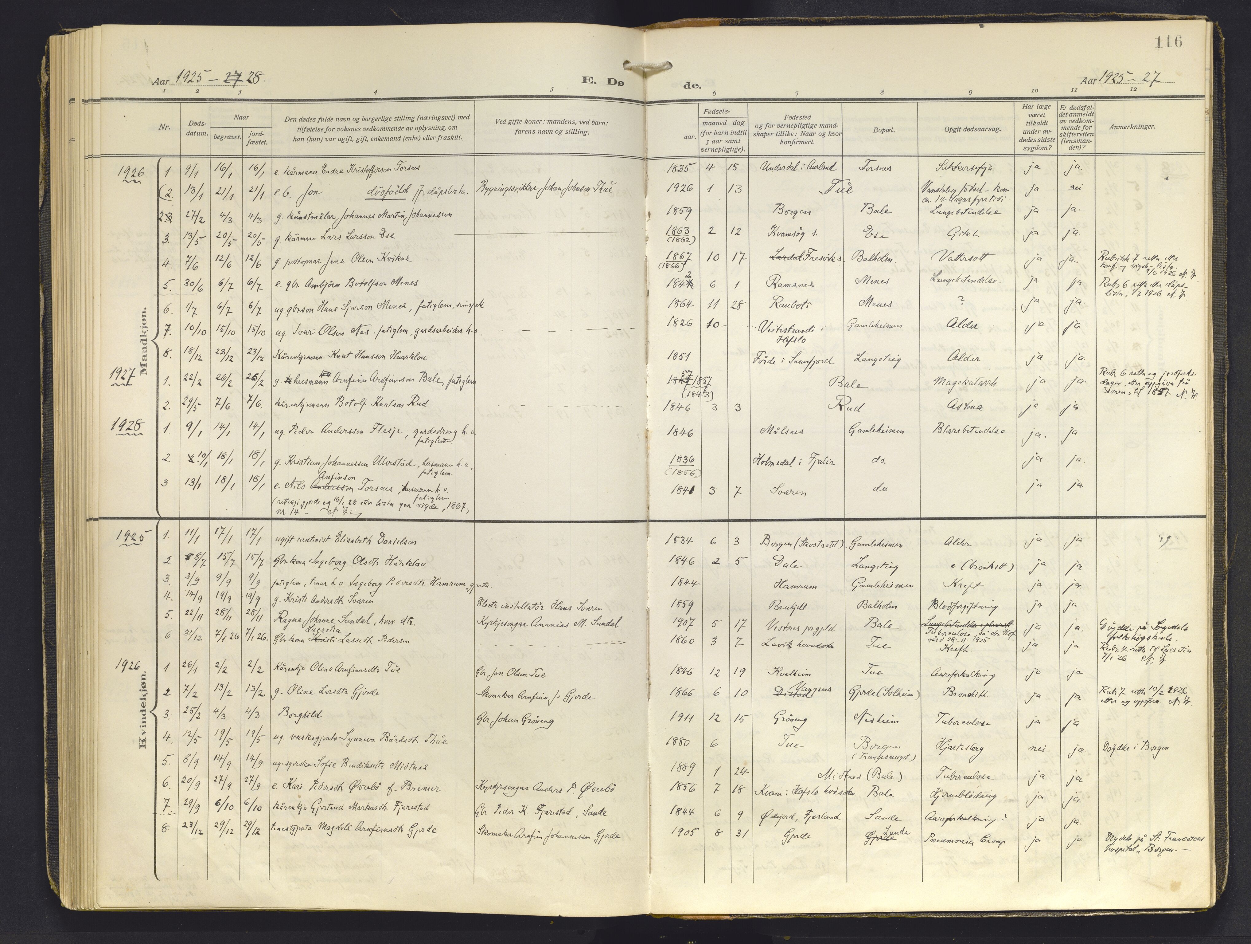 Balestrand sokneprestembete, AV/SAB-A-79601/H/Haa/Haab/L0002: Parish register (official) no. B 2, 1911-1932, p. 116