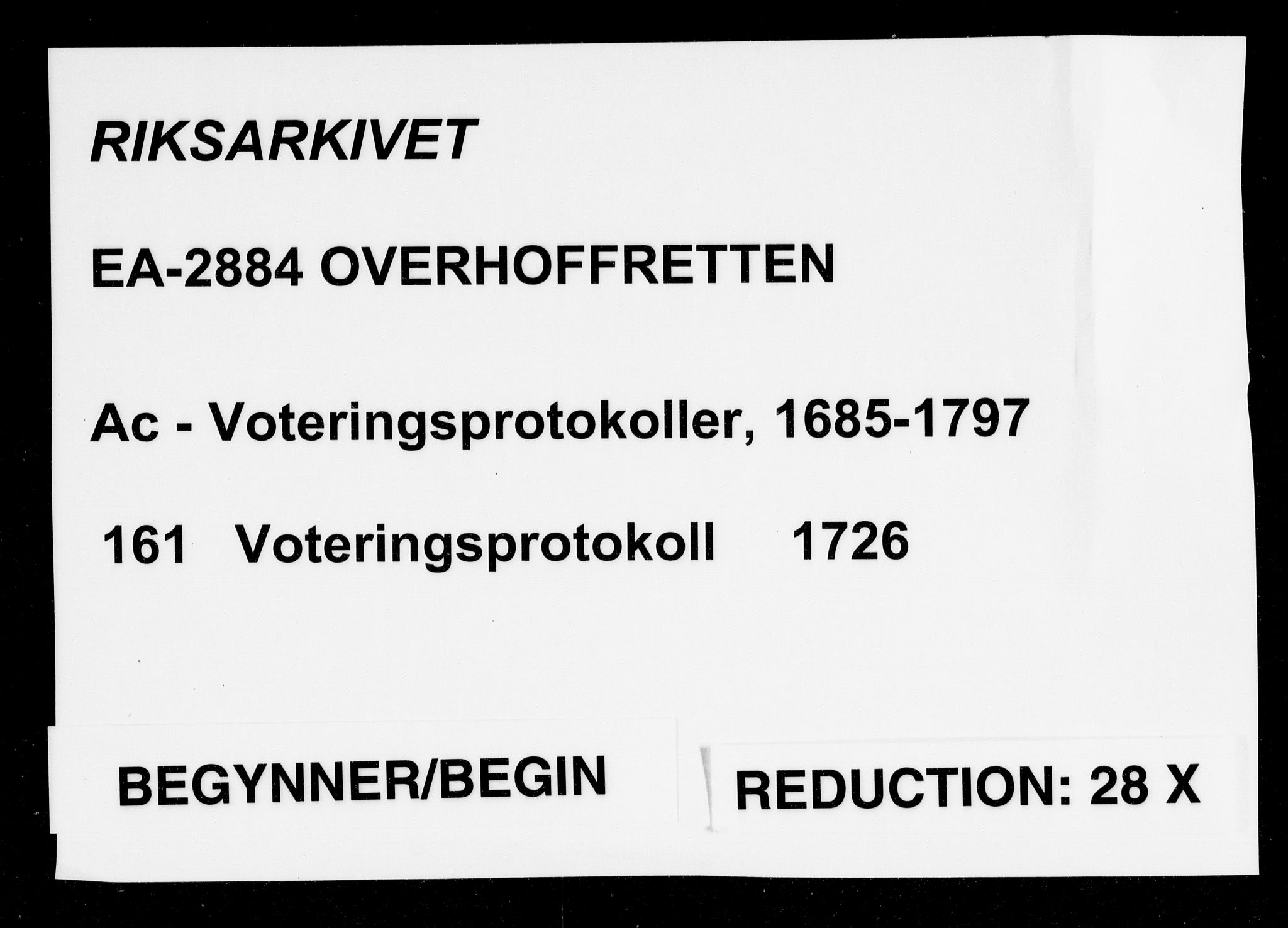 Overhoffretten 1667-1797, AV/RA-EA-2884/Ac/L0161: Voteringsprotokoll, 1726