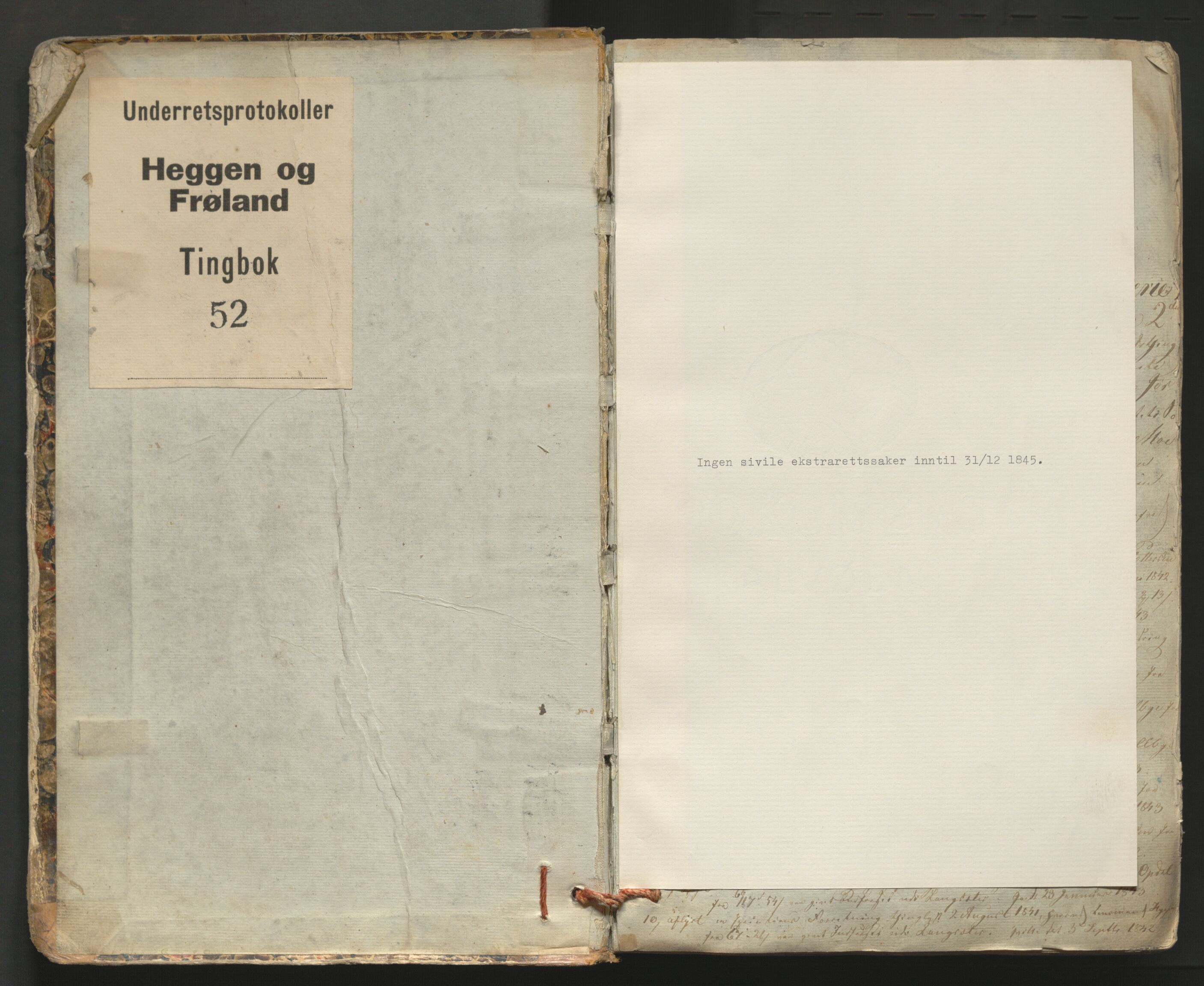Heggen og Frøland sorenskriveri I, AV/SAO-A-11556/F/Fb/L0051: Tingbok, 1844-1851