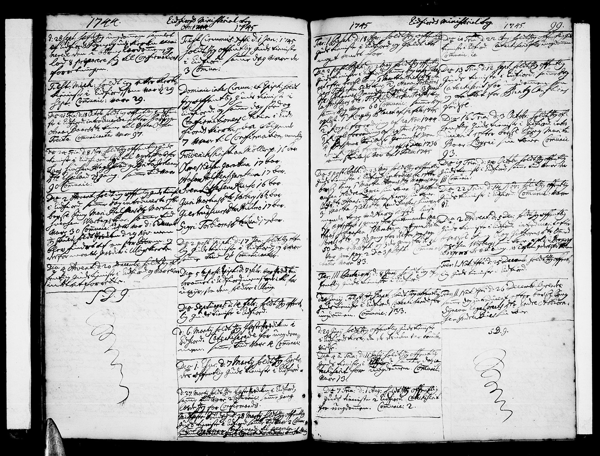 Ulvik sokneprestembete, SAB/A-78801/H/Haa: Parish register (official) no. A 10, 1745-1792, p. 99