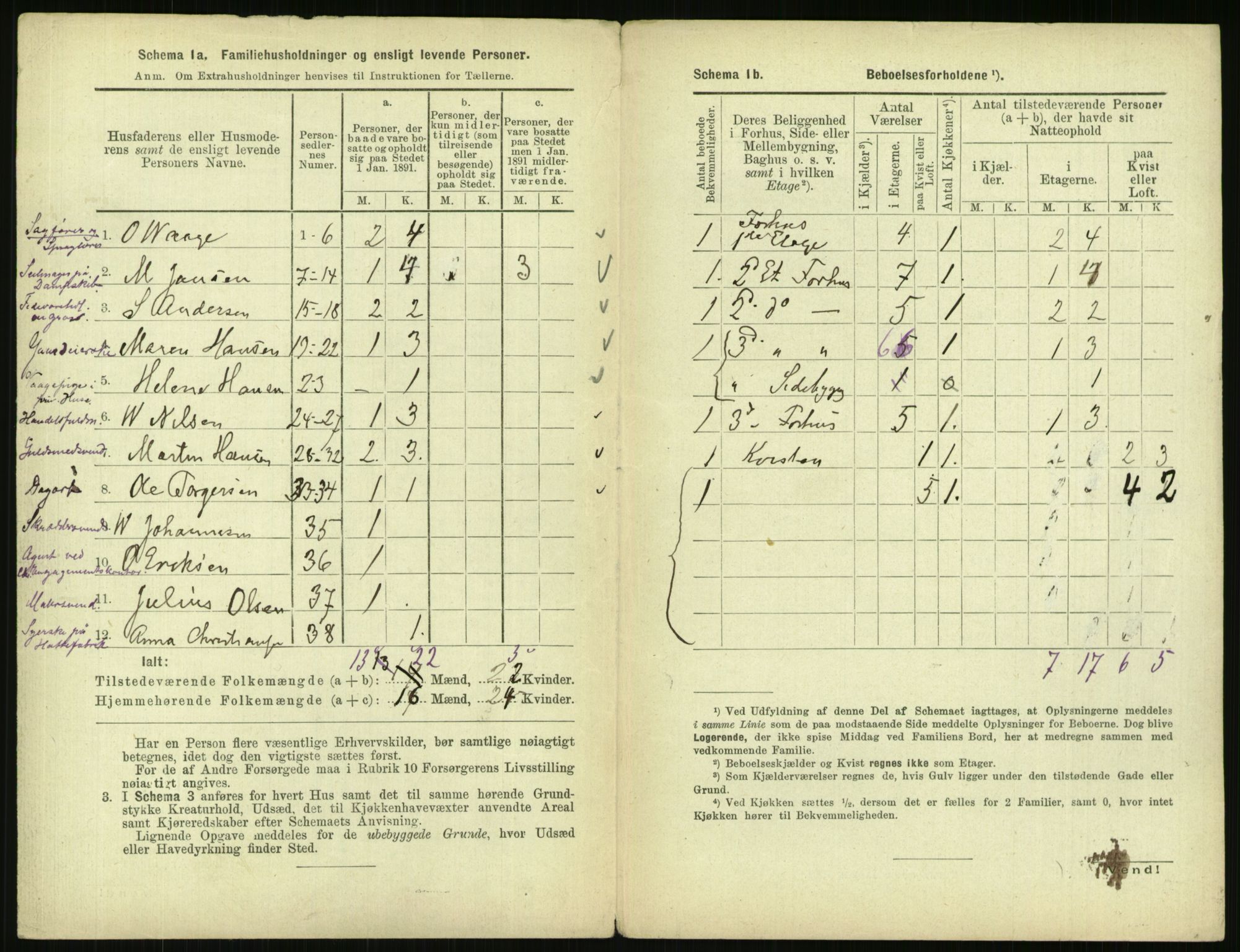 RA, 1891 census for 0301 Kristiania, 1891, p. 78318