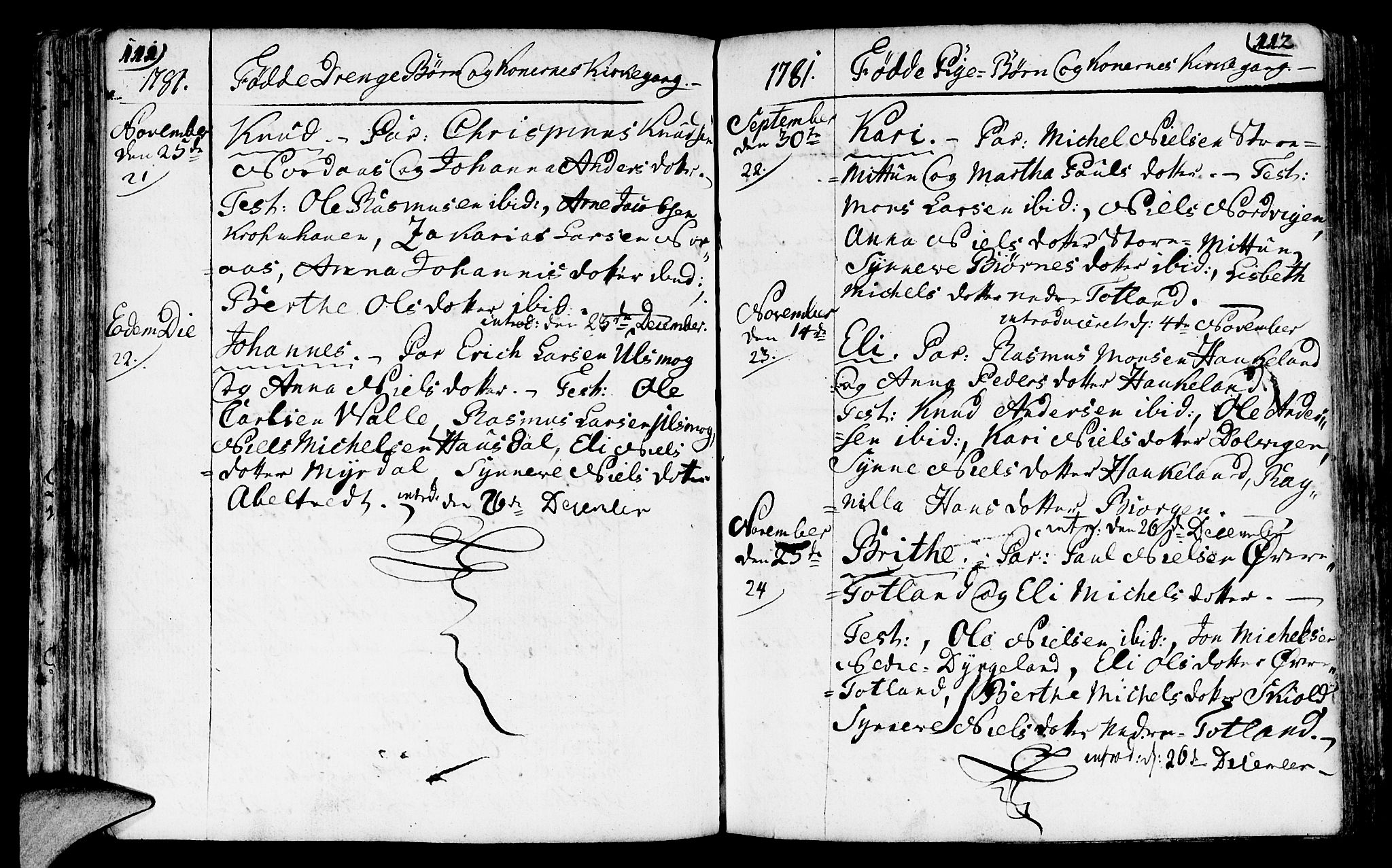 Fana Sokneprestembete, AV/SAB-A-75101/H/Haa/Haaa/L0005: Parish register (official) no. A 5, 1773-1799, p. 111-112