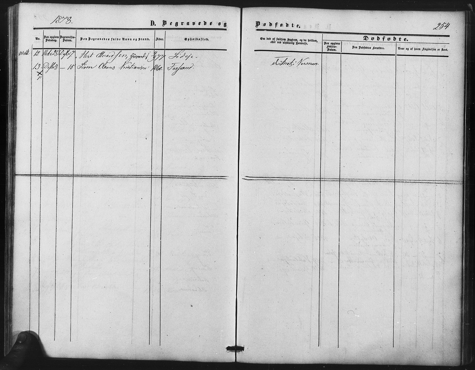 Nes prestekontor Kirkebøker, SAO/A-10410/F/Fb/L0001: Parish register (official) no. II 1, 1859-1882, p. 254