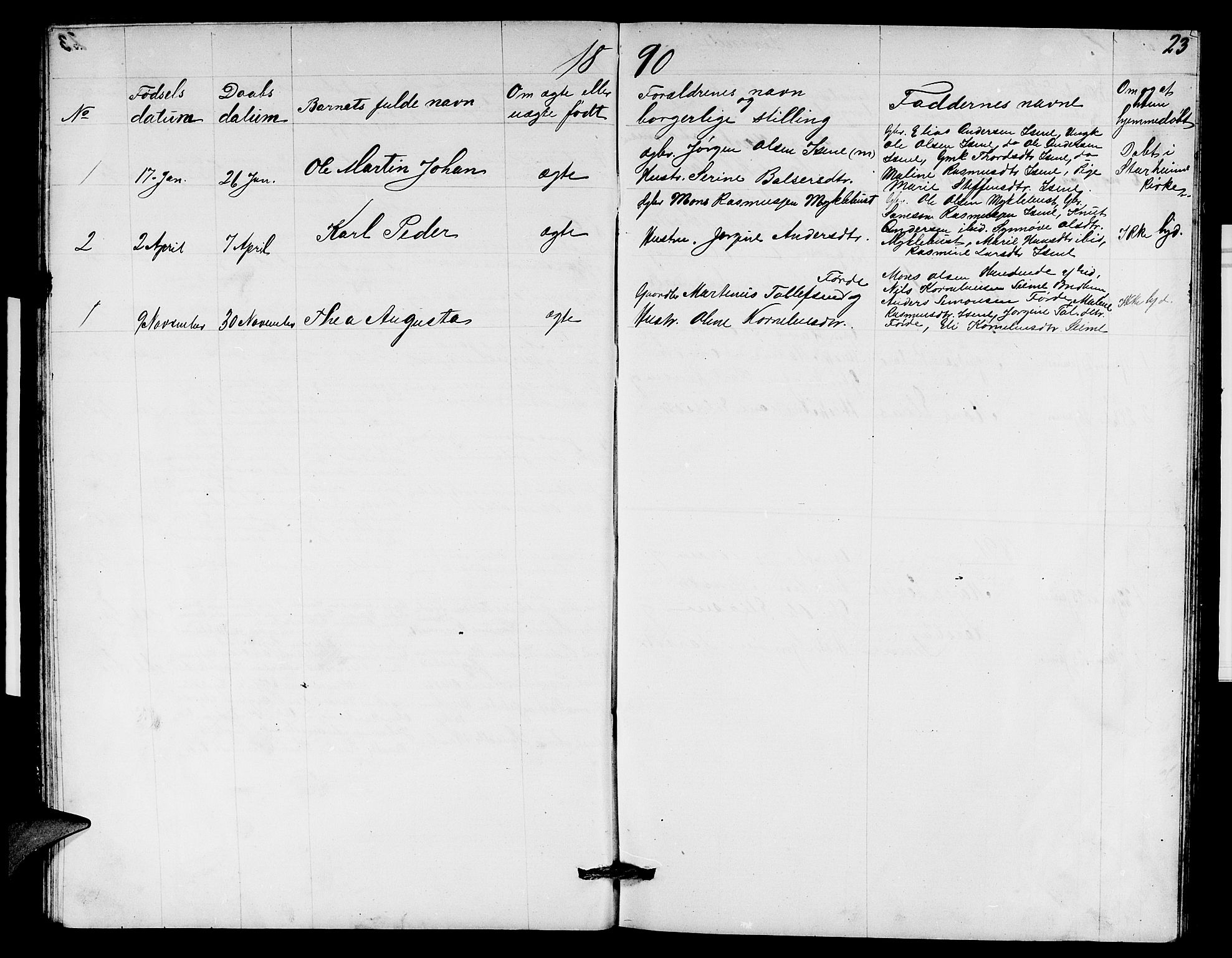 Davik sokneprestembete, AV/SAB-A-79701/H/Hab/Habd/L0001: Parish register (copy) no. D 1, 1866-1891, p. 23