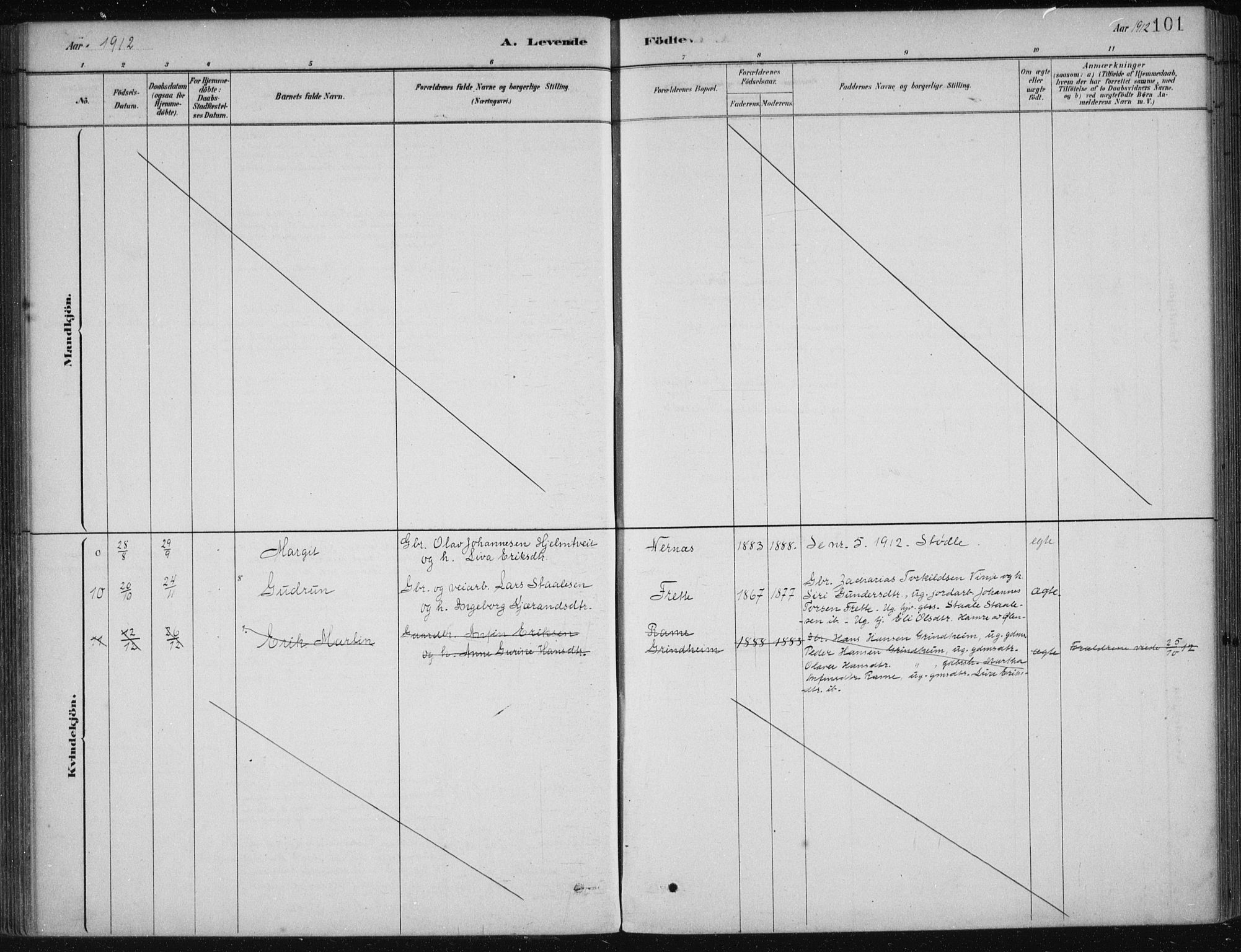 Etne sokneprestembete, SAB/A-75001/H/Haa: Parish register (official) no. D  1, 1879-1919, p. 101