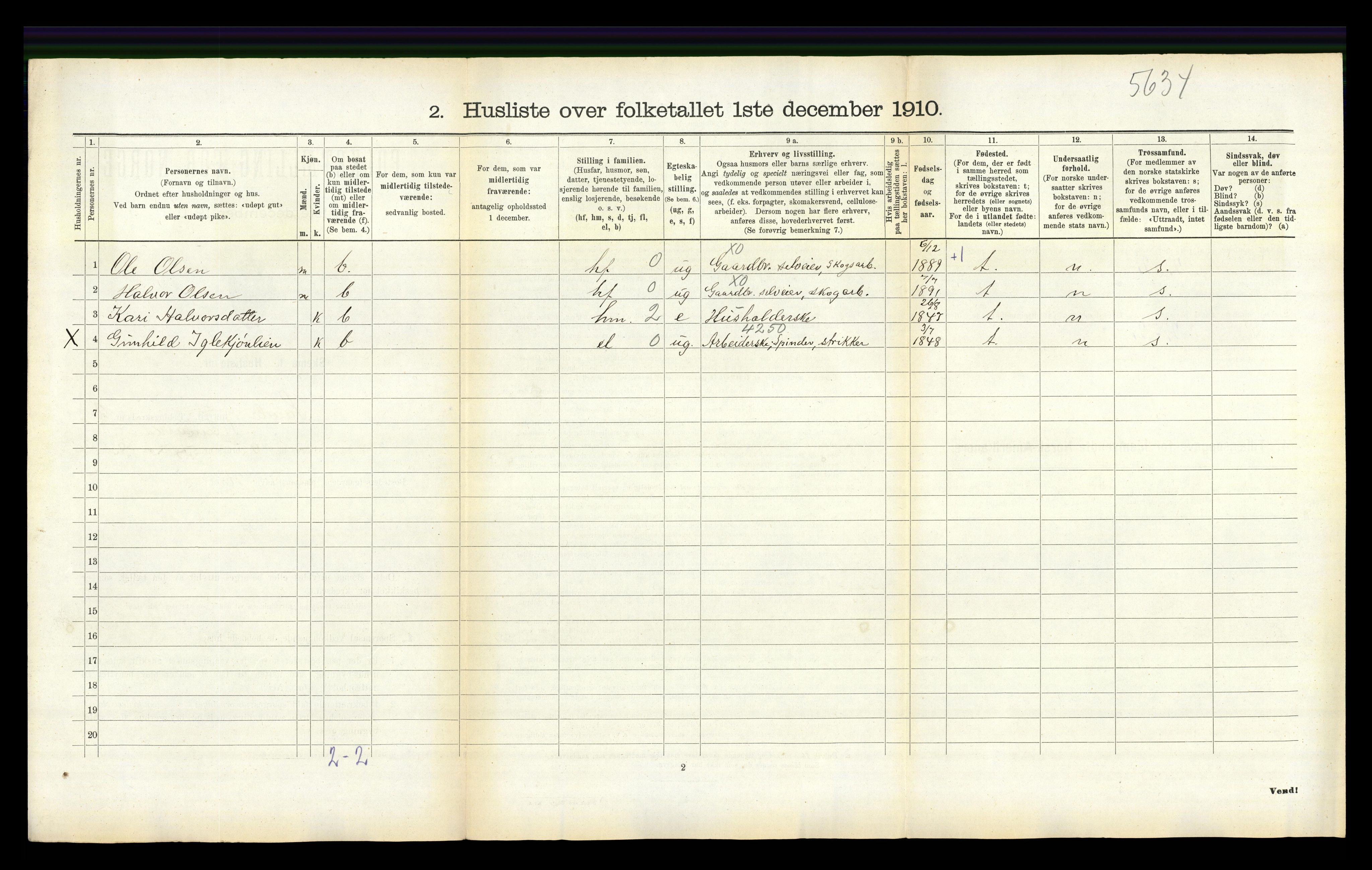 RA, 1910 census for Sauherad, 1910, p. 154