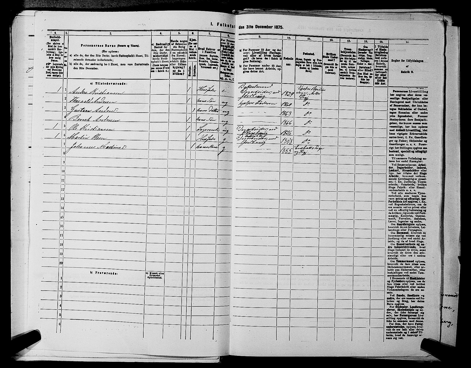 RA, 1875 census for 0220P Asker, 1875, p. 2260