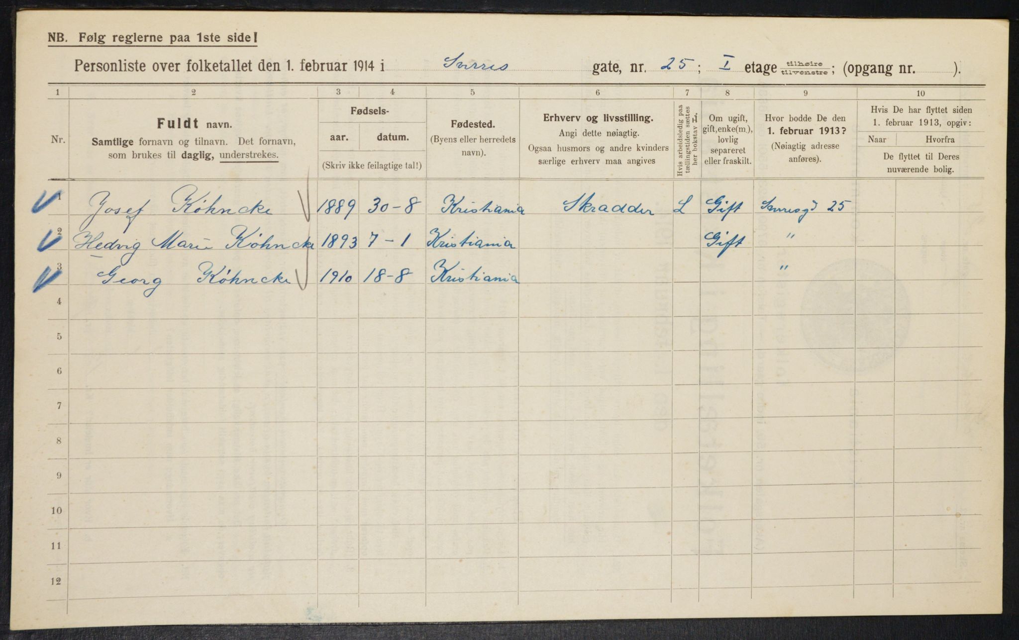 OBA, Municipal Census 1914 for Kristiania, 1914, p. 106778