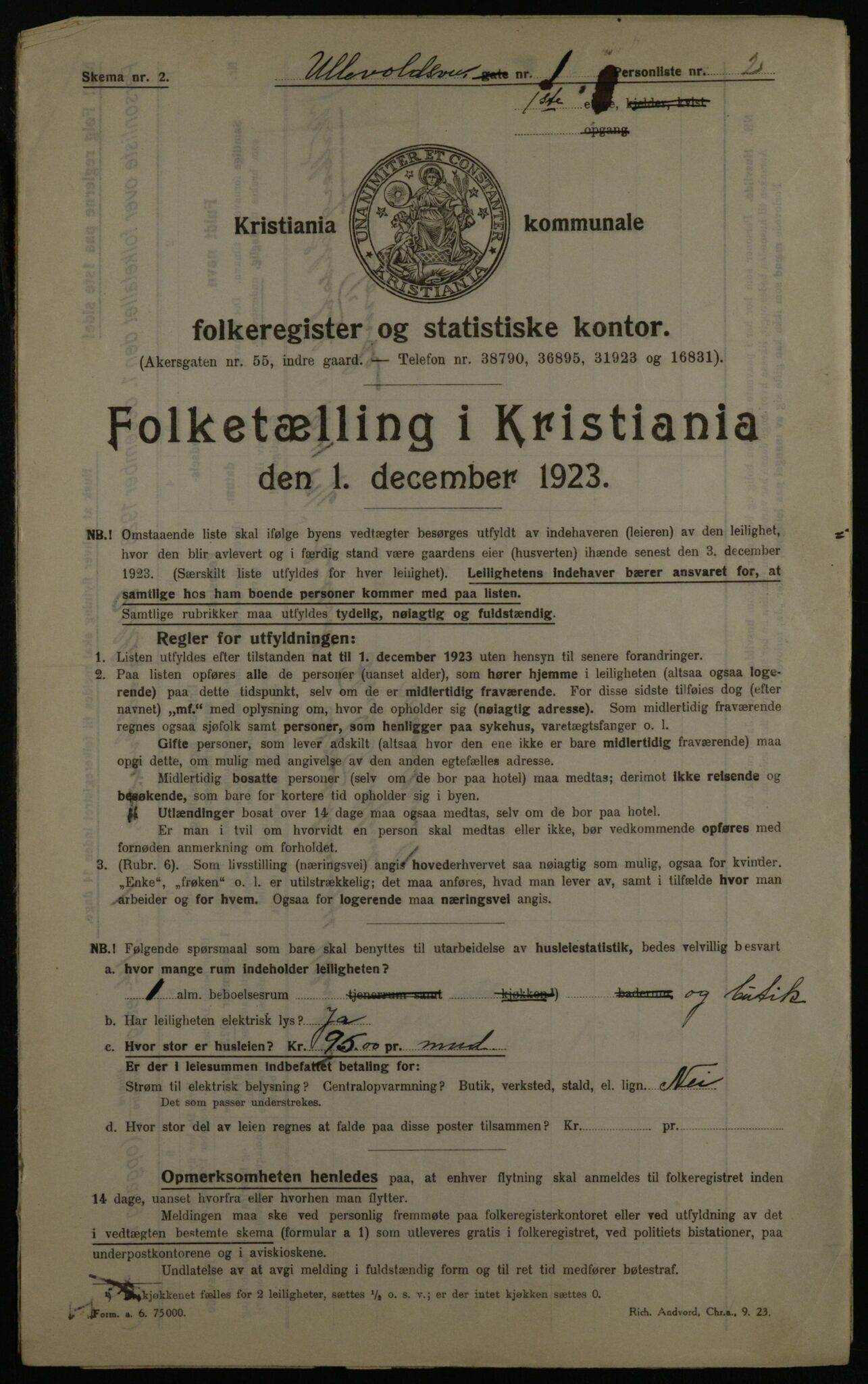 OBA, Municipal Census 1923 for Kristiania, 1923, p. 131339