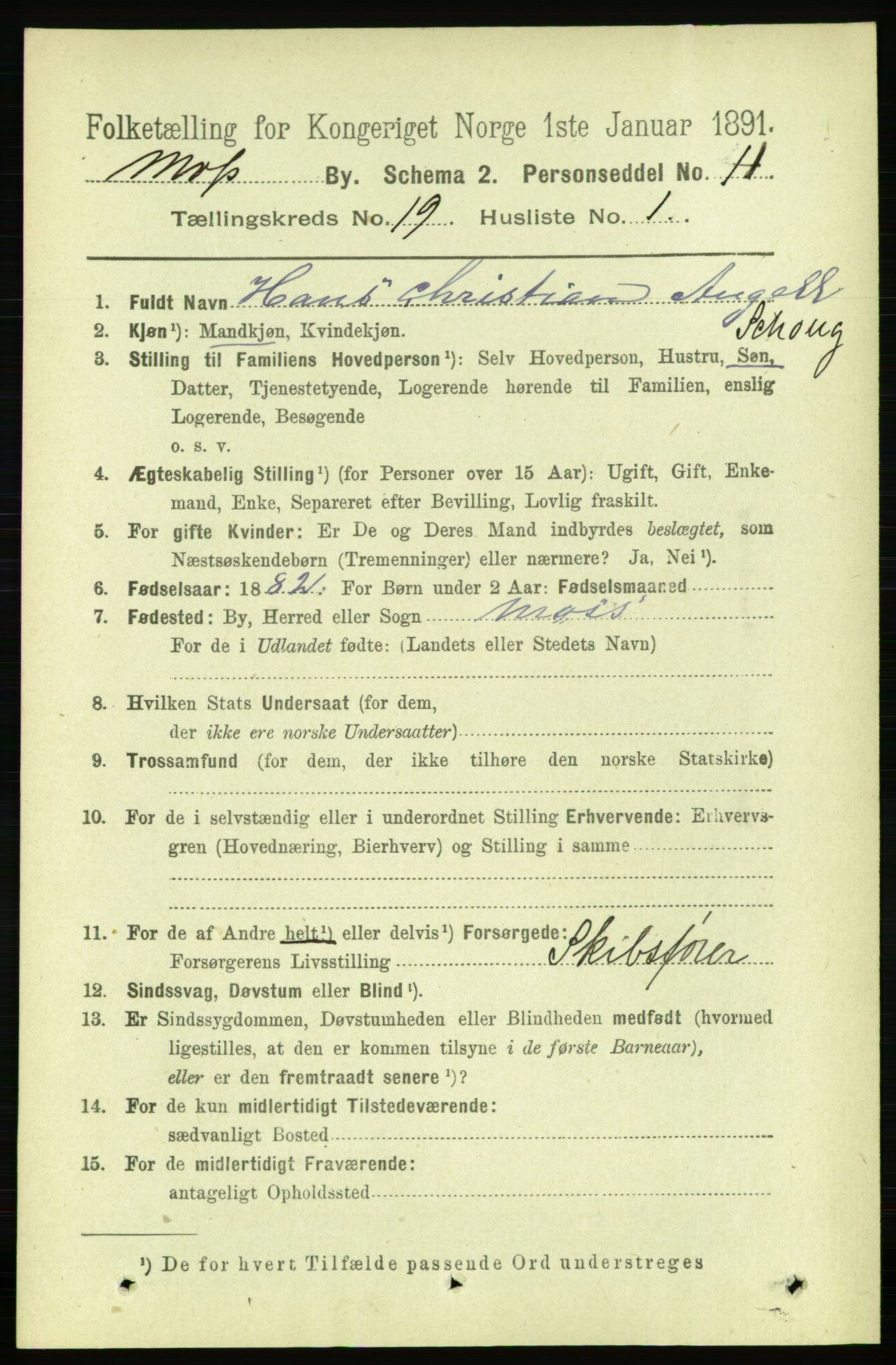 RA, 1891 census for 0104 Moss, 1891, p. 8581