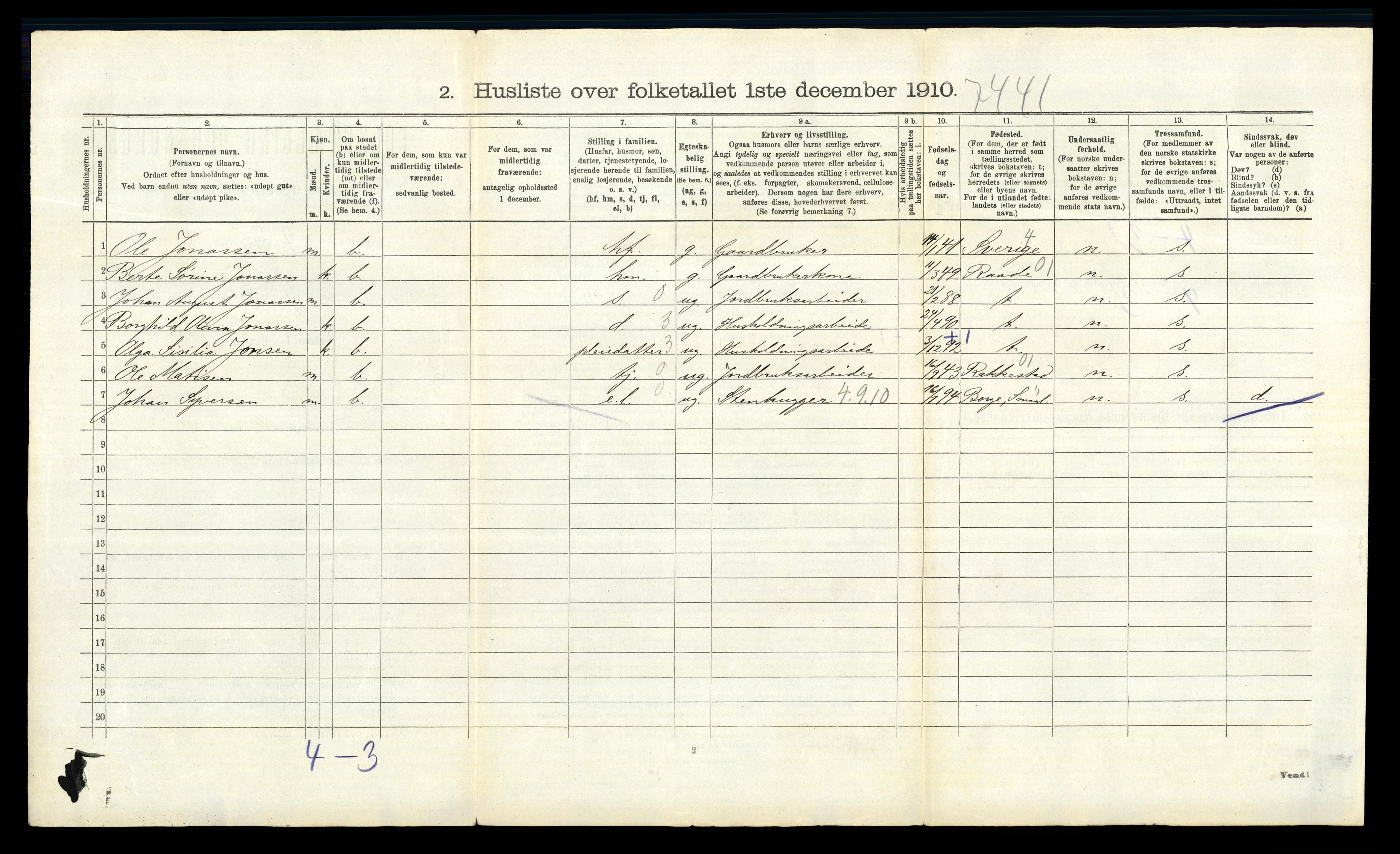 RA, 1910 census for Glemmen, 1910, p. 2551