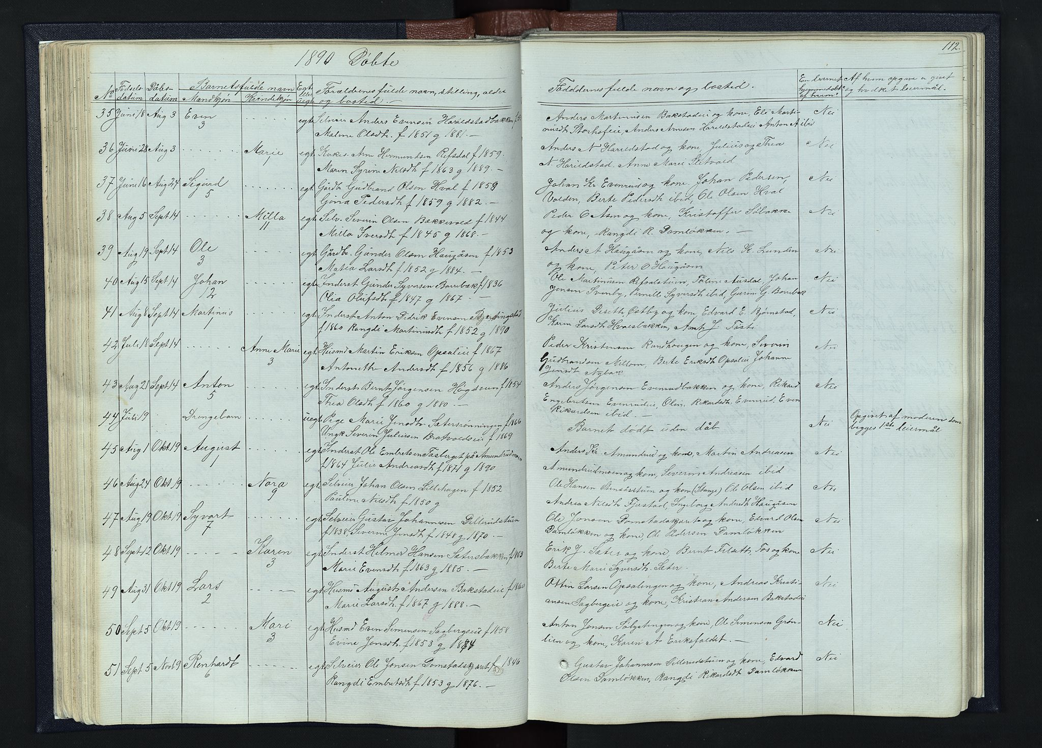 Romedal prestekontor, SAH/PREST-004/L/L0010: Parish register (copy) no. 10, 1860-1895, p. 112