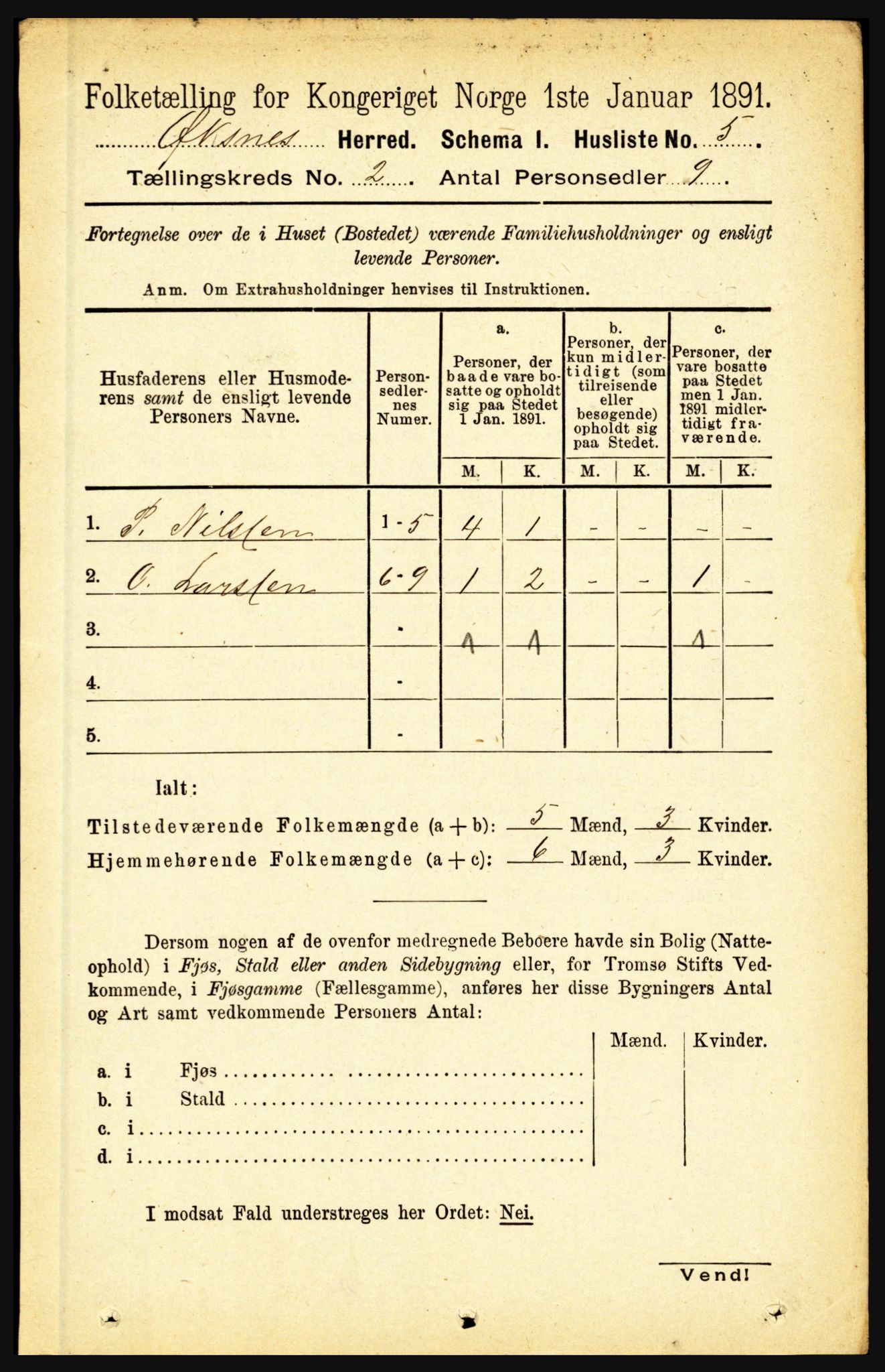 RA, 1891 census for 1868 Øksnes, 1891, p. 604