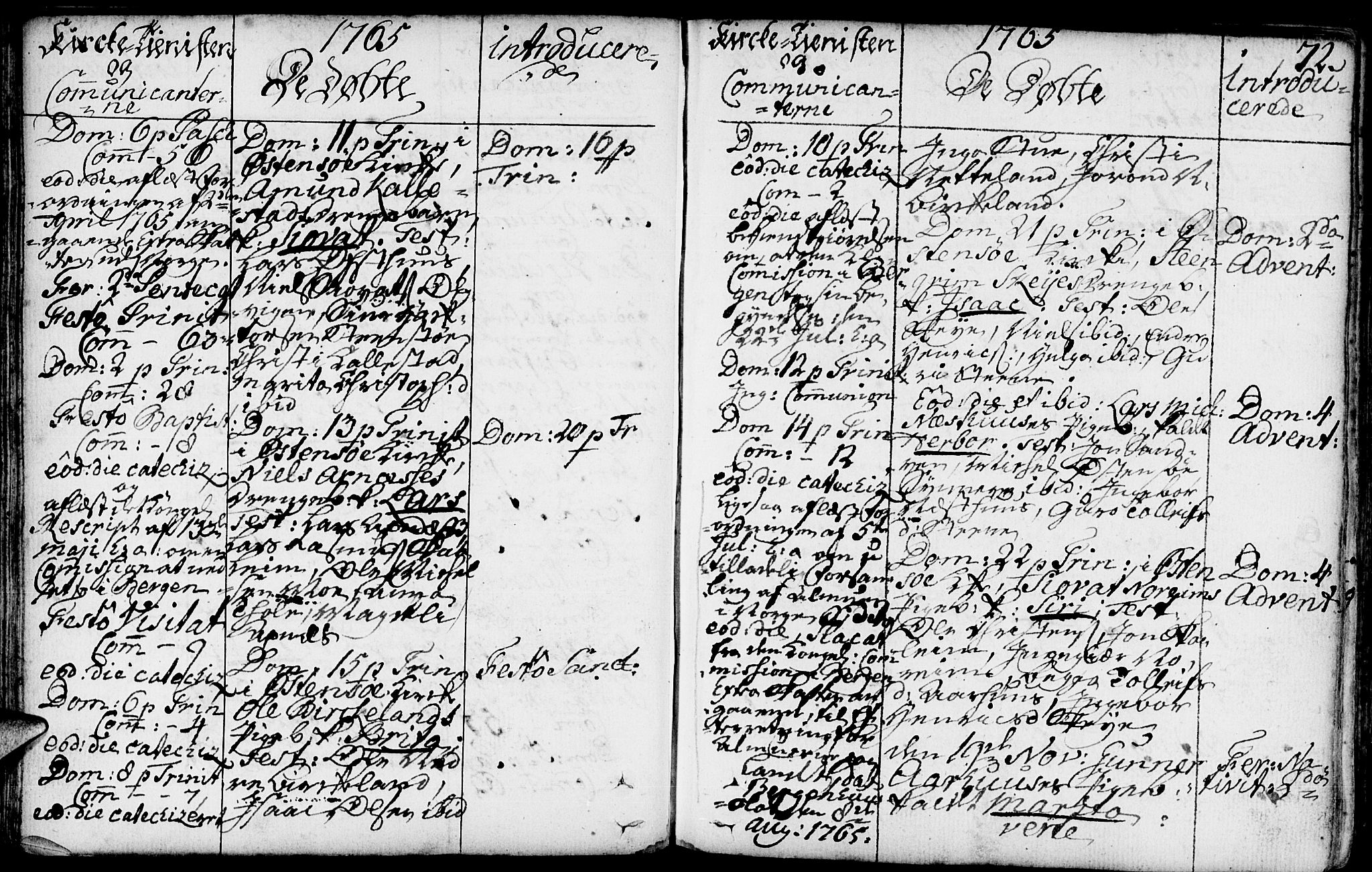 Kvam sokneprestembete, SAB/A-76201/H/Haa: Parish register (official) no. A 3, 1743-1795, p. 72