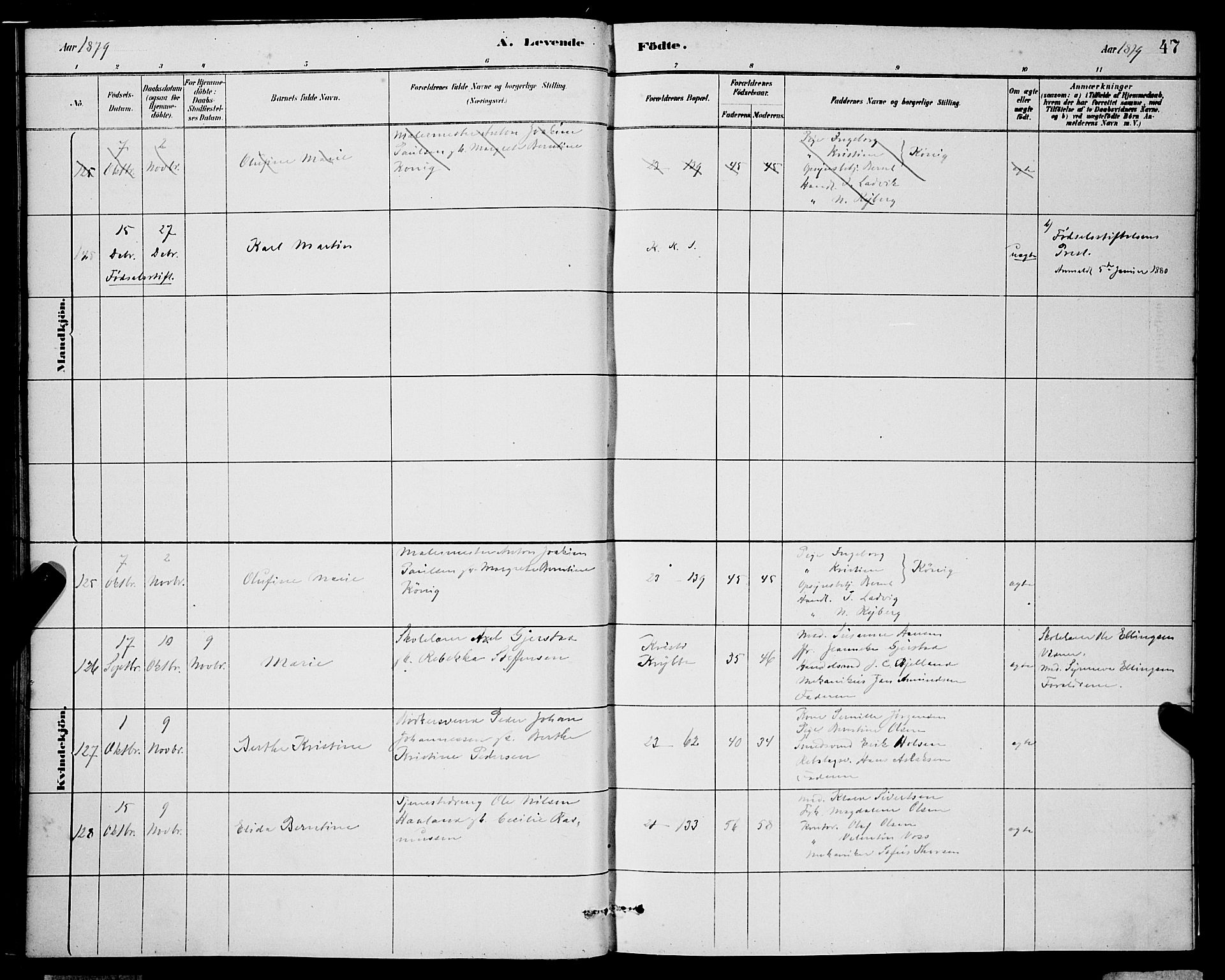 Korskirken sokneprestembete, AV/SAB-A-76101/H/Hab: Parish register (copy) no. B 8, 1878-1887, p. 47