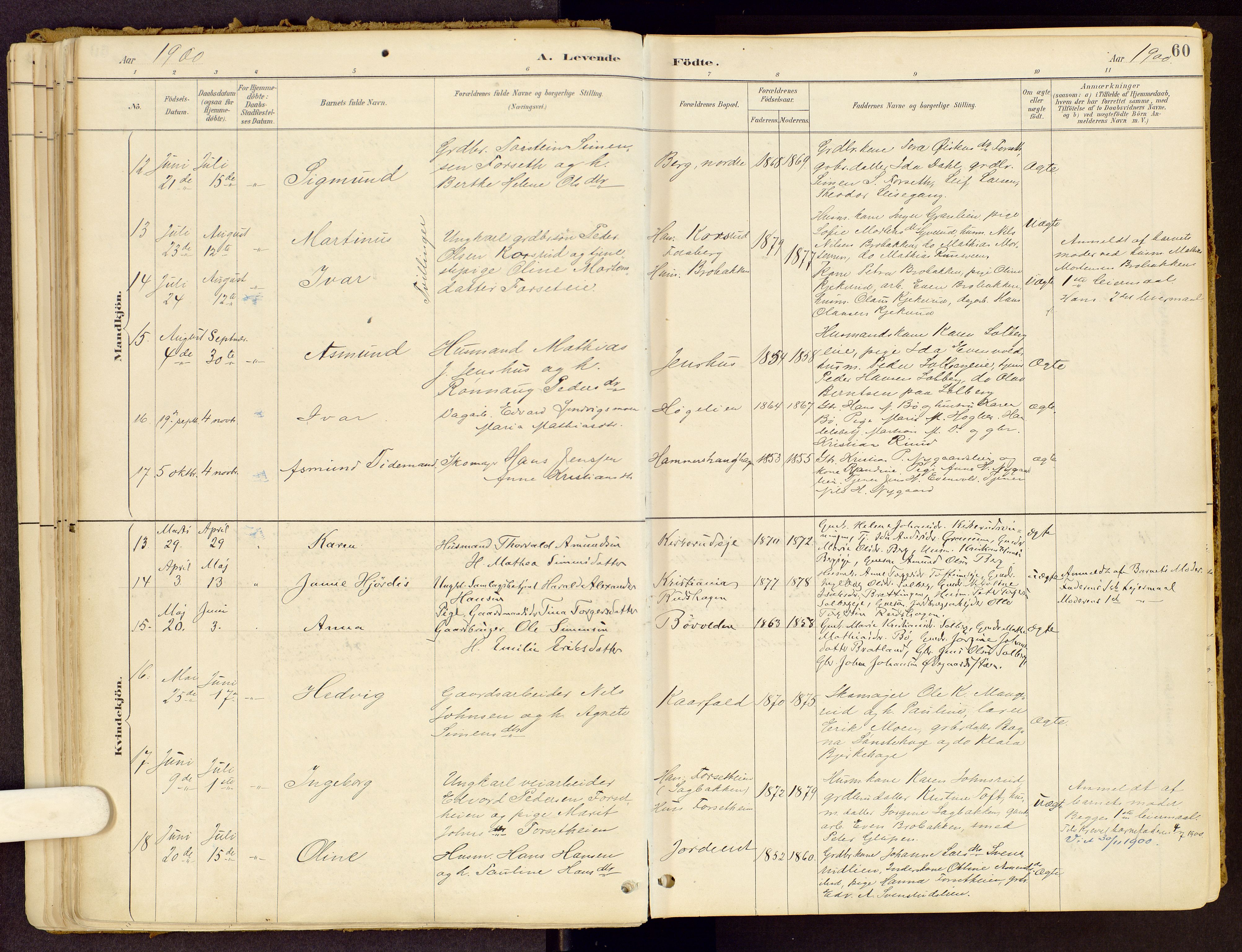 Vestre Gausdal prestekontor, AV/SAH-PREST-094/H/Ha/Haa/L0001: Parish register (official) no. 1, 1887-1914, p. 60