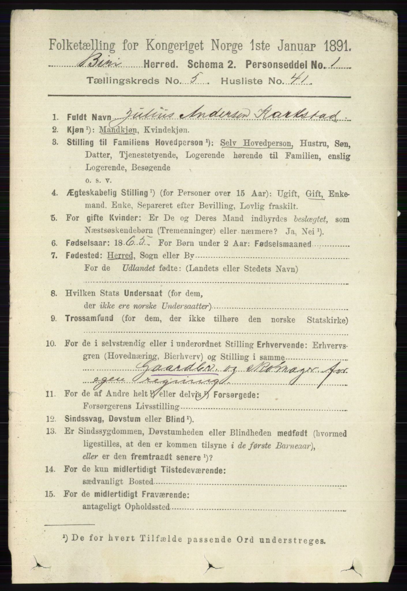 RA, 1891 census for 0525 Biri, 1891, p. 2016