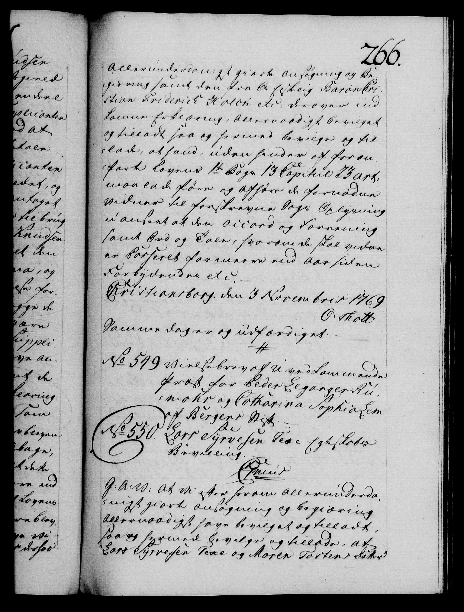 Danske Kanselli 1572-1799, AV/RA-EA-3023/F/Fc/Fca/Fcaa/L0044: Norske registre, 1769-1771, p. 266a