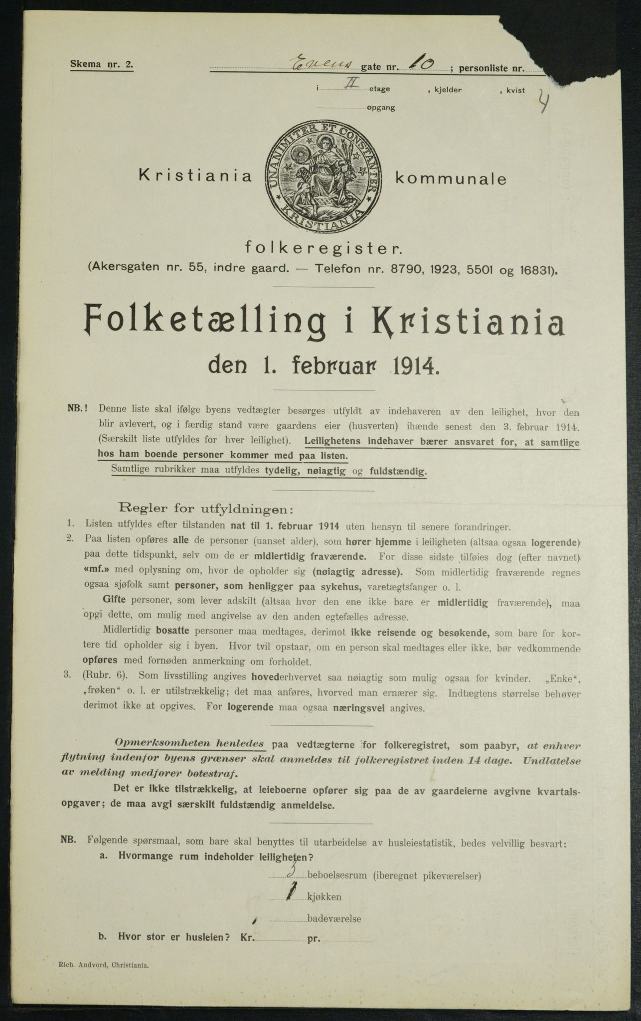 OBA, Municipal Census 1914 for Kristiania, 1914, p. 23077