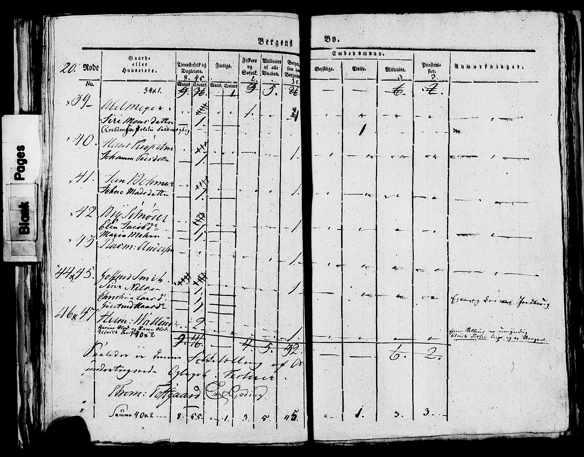 SAB, 1815 Census for Bergen, 1815, p. 838