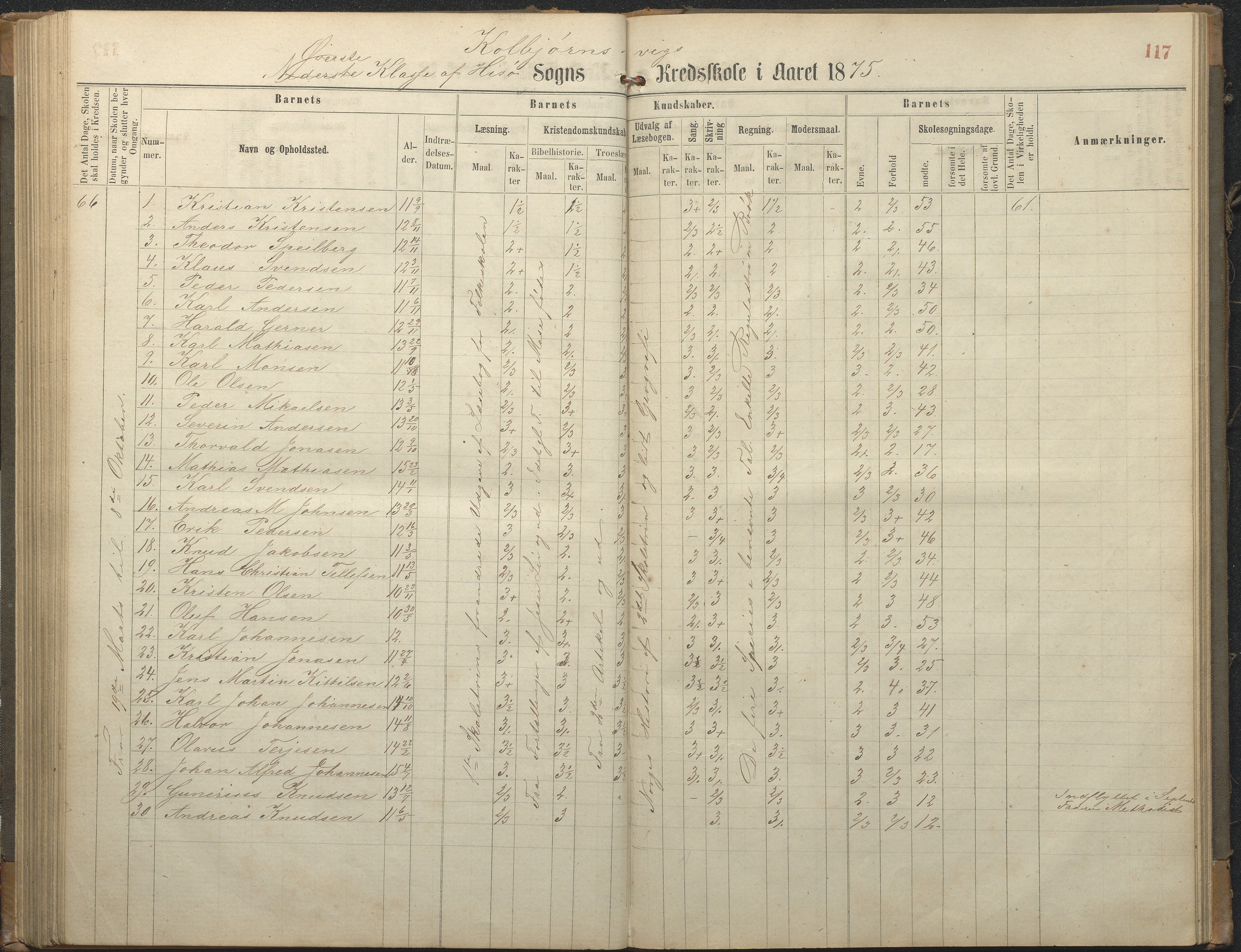 Hisøy kommune frem til 1991, AAKS/KA0922-PK/32/L0006: Skoleprotokoll, 1863-1887, p. 117