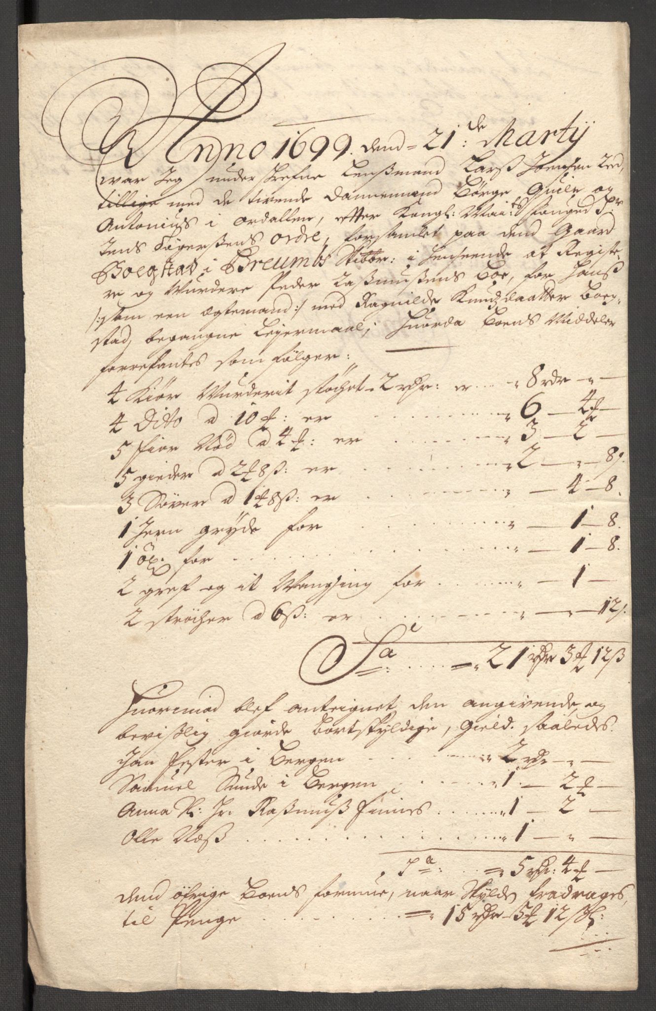 Rentekammeret inntil 1814, Reviderte regnskaper, Fogderegnskap, AV/RA-EA-4092/R53/L3424: Fogderegnskap Sunn- og Nordfjord, 1699, p. 328