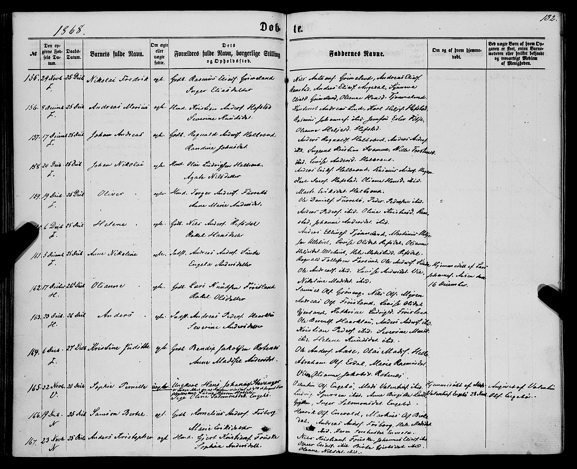 Førde sokneprestembete, AV/SAB-A-79901/H/Haa/Haaa/L0009: Parish register (official) no. A 9, 1861-1877, p. 132