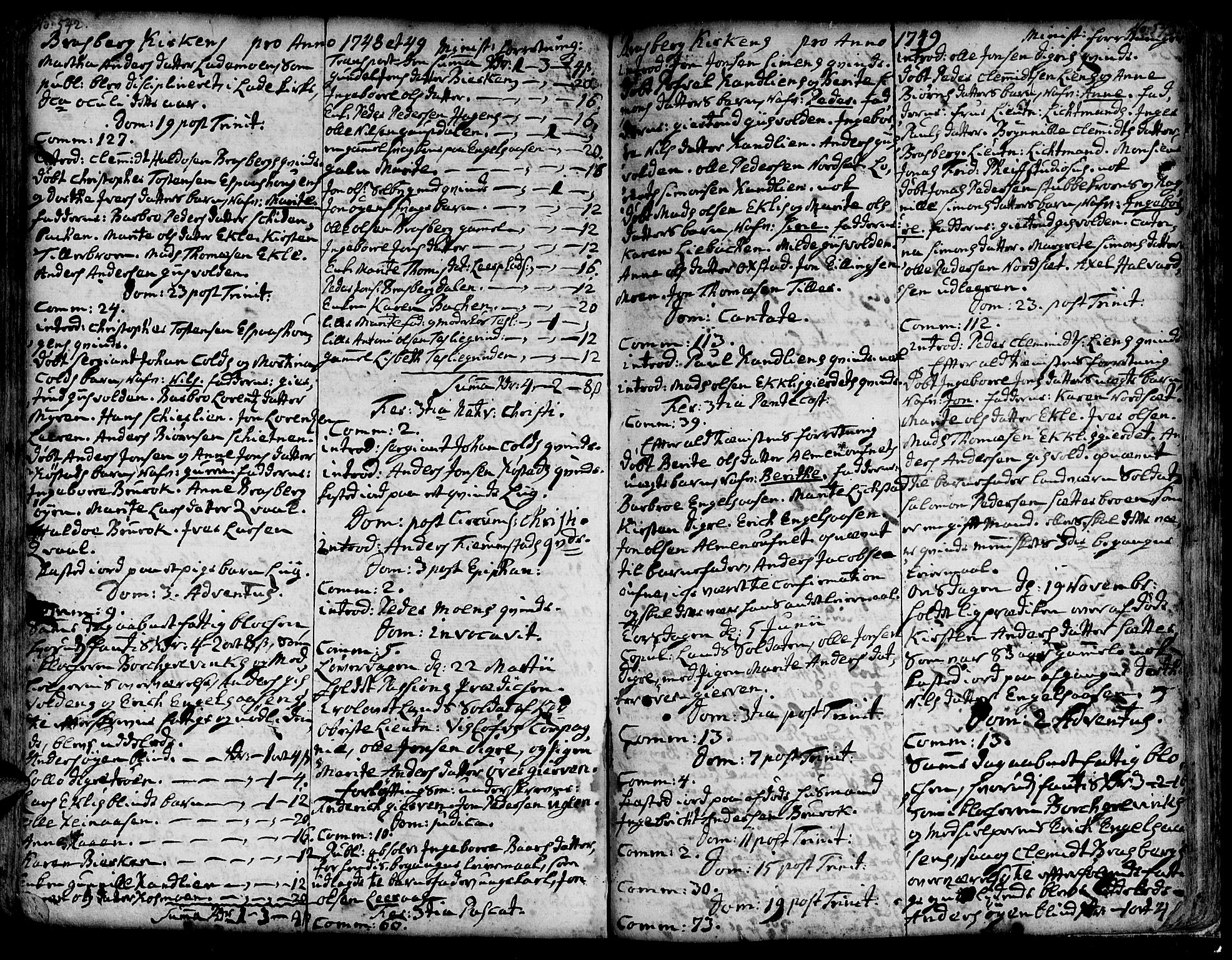 Ministerialprotokoller, klokkerbøker og fødselsregistre - Sør-Trøndelag, SAT/A-1456/606/L0278: Parish register (official) no. 606A01 /4, 1727-1780, p. 542-543