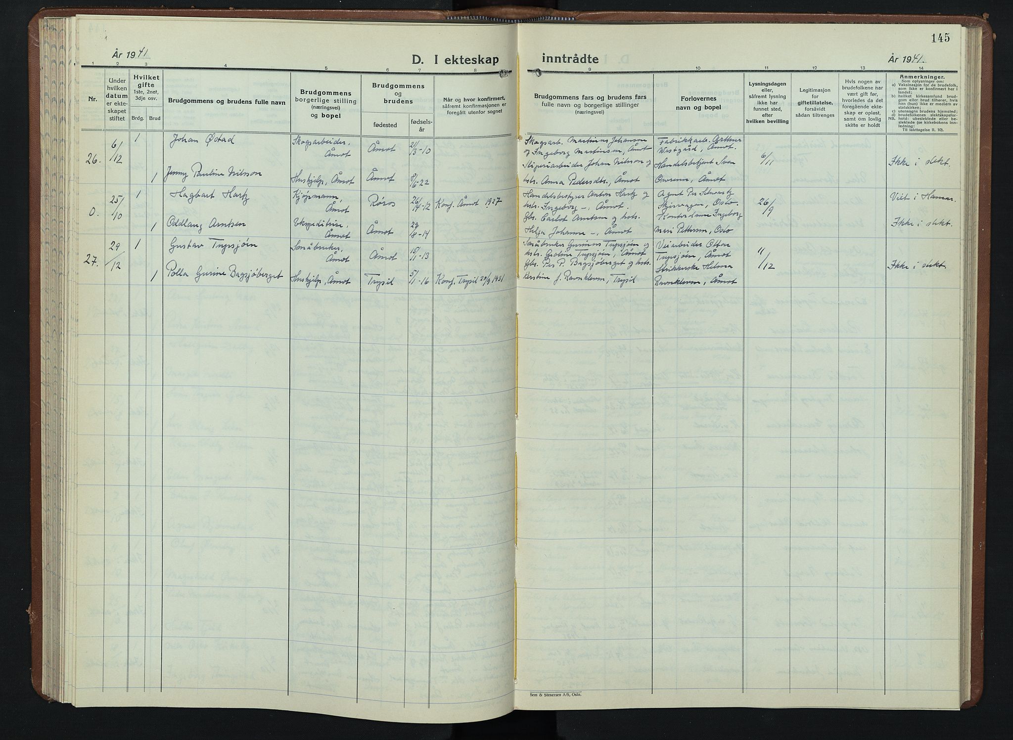 Åmot prestekontor, Hedmark, AV/SAH-PREST-056/H/Ha/Hab/L0008: Parish register (copy) no. 8, 1938-1947, p. 145