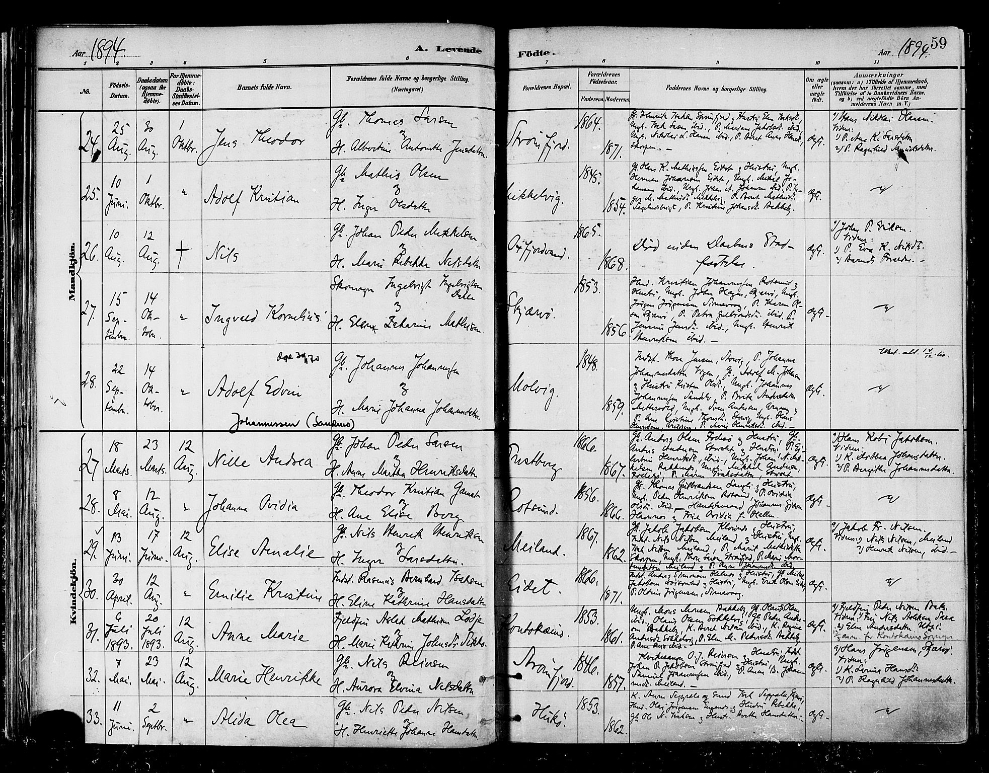 Skjervøy sokneprestkontor, AV/SATØ-S-1300/H/Ha/Haa/L0010kirke: Parish register (official) no. 10, 1887-1898, p. 59