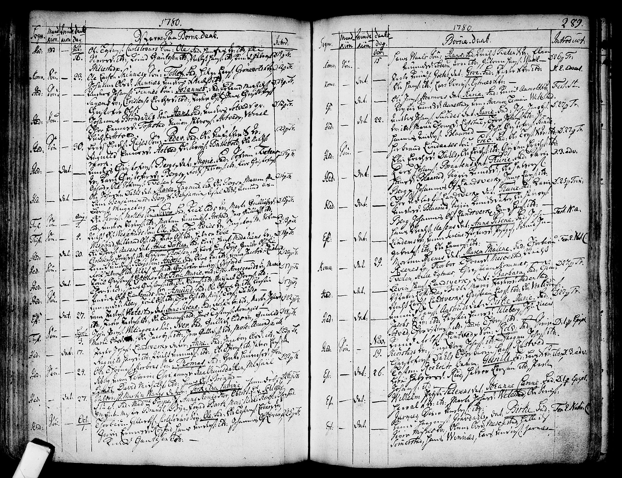 Sandsvær kirkebøker, AV/SAKO-A-244/F/Fa/L0002a: Parish register (official) no. I 2, 1725-1809, p. 289