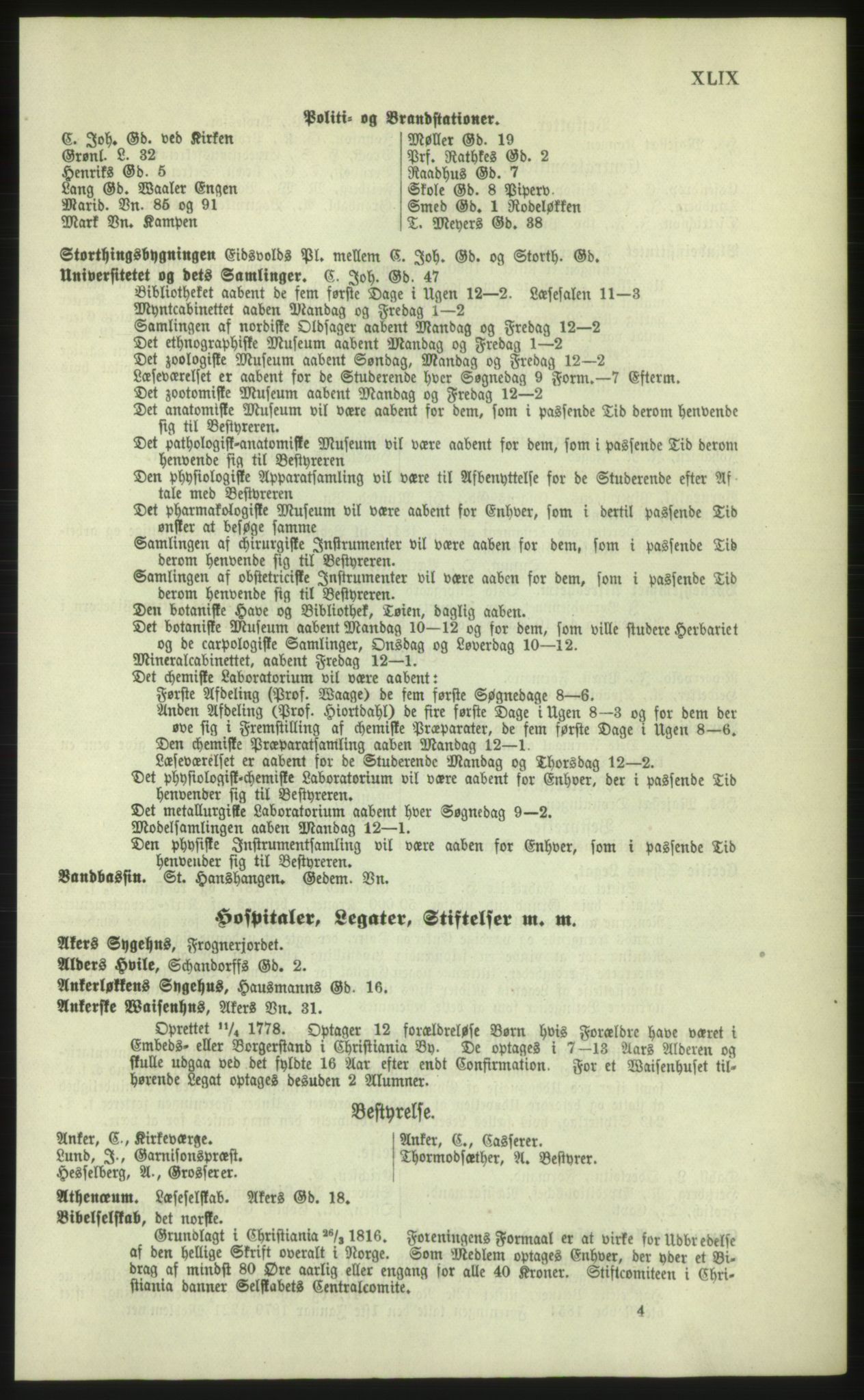 Kristiania/Oslo adressebok, PUBL/-, 1879, p. XLIX