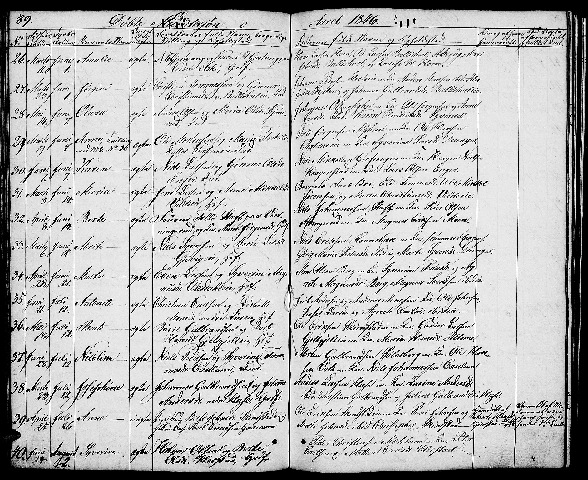 Nes prestekontor, Hedmark, AV/SAH-PREST-020/L/La/L0004: Parish register (copy) no. 4, 1832-1861, p. 89