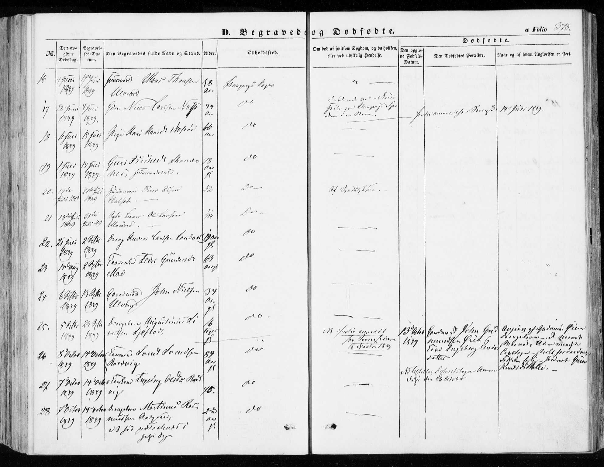 Ministerialprotokoller, klokkerbøker og fødselsregistre - Møre og Romsdal, SAT/A-1454/592/L1026: Parish register (official) no. 592A04, 1849-1867, p. 373