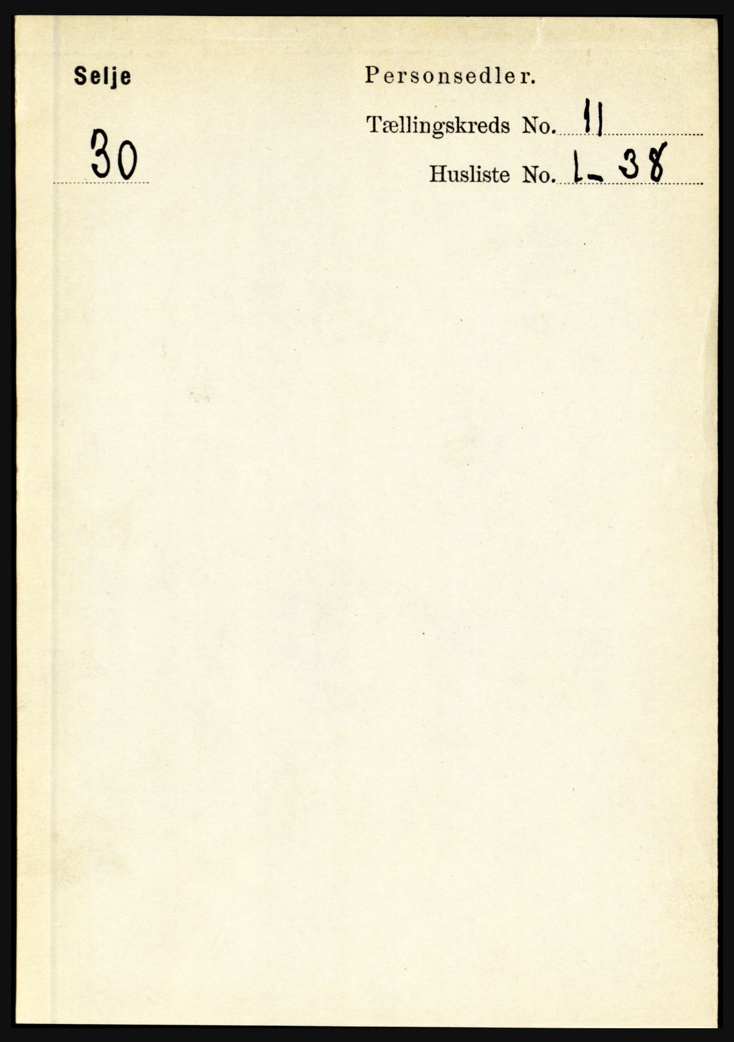 RA, 1891 census for 1441 Selje, 1891, p. 3414