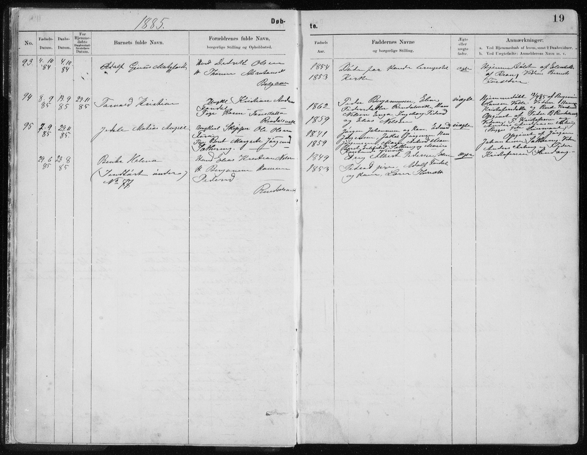 Ministerialprotokoller, klokkerbøker og fødselsregistre - Nordland, AV/SAT-A-1459/843/L0636: Parish register (copy) no. 843C05, 1884-1909, p. 19