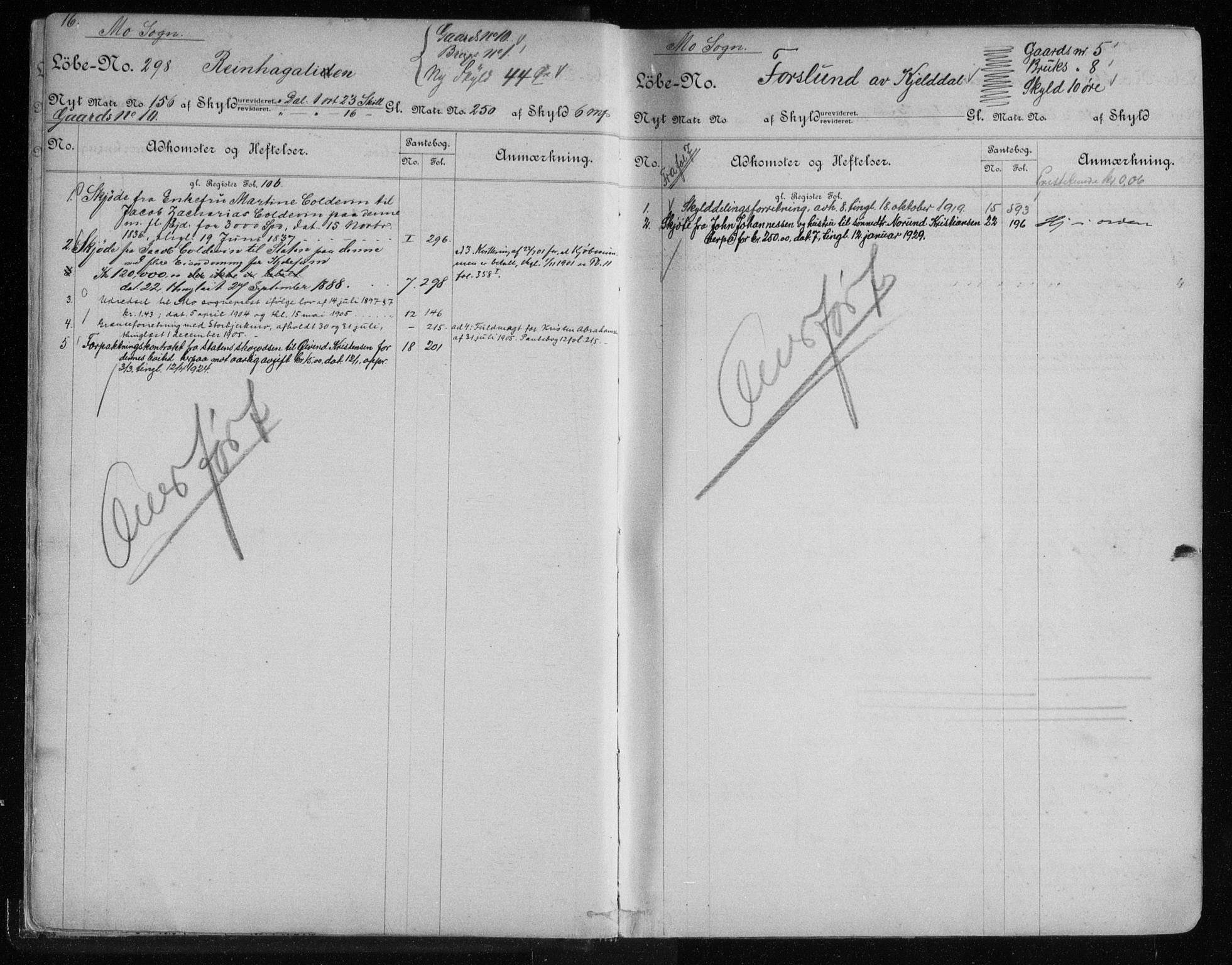 Rana sorenskriveri , AV/SAT-A-1108/1/2/2A/L0019: Mortgage register no. 19, 1839-1935, p. 16