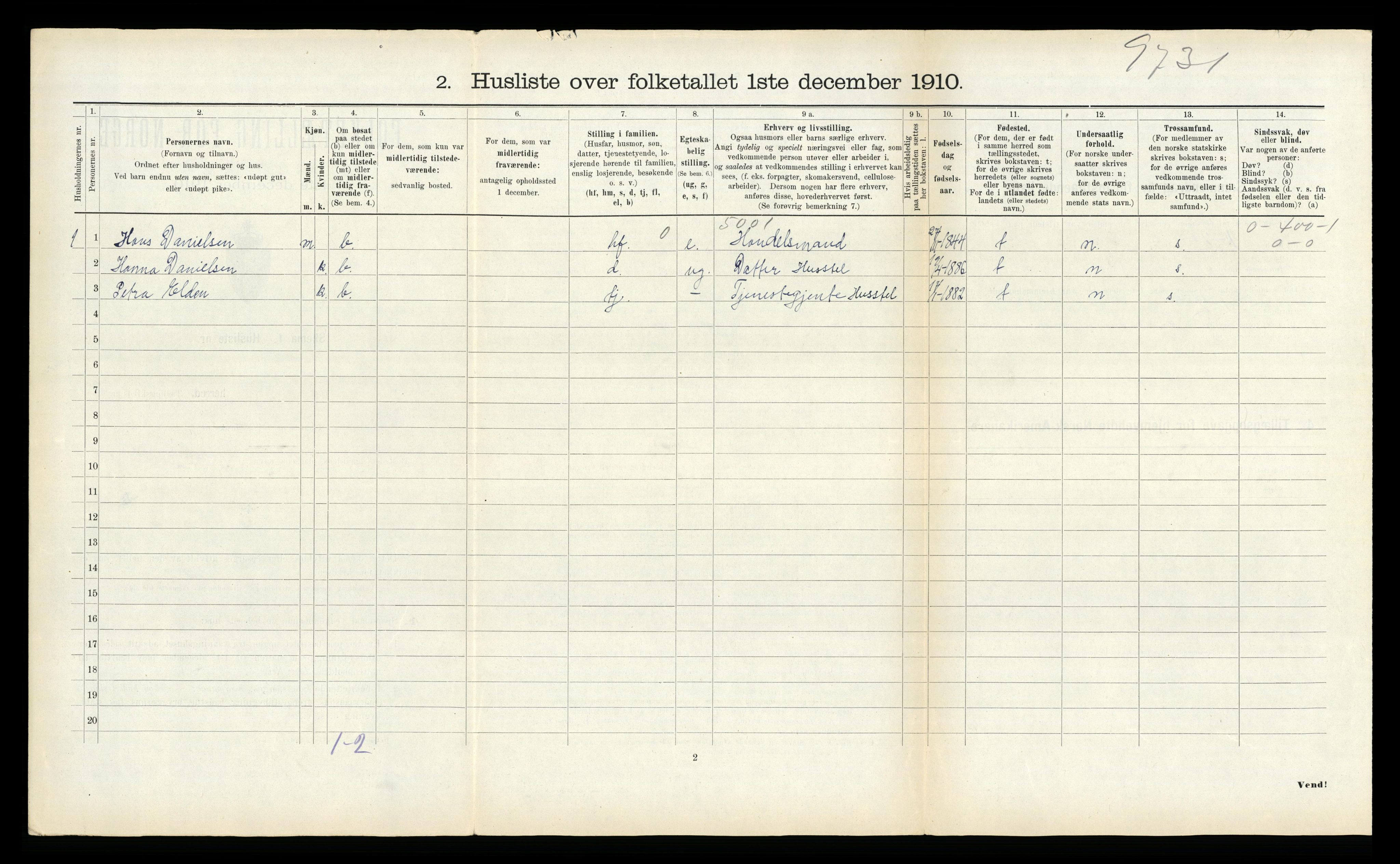 RA, 1910 census for Beitstad, 1910, p. 500