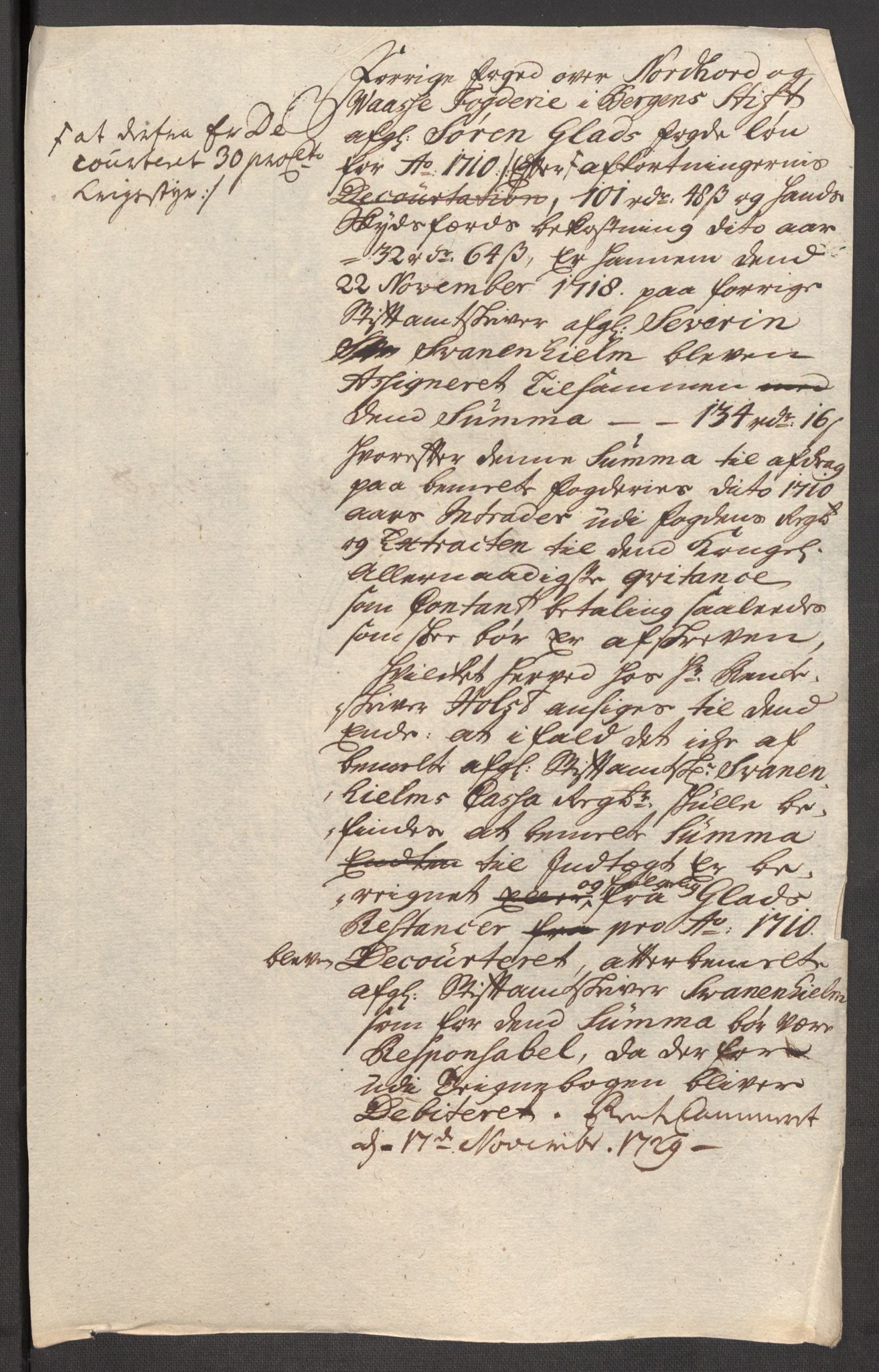 Rentekammeret inntil 1814, Reviderte regnskaper, Fogderegnskap, AV/RA-EA-4092/R51/L3191: Fogderegnskap Nordhordland og Voss, 1710, p. 255