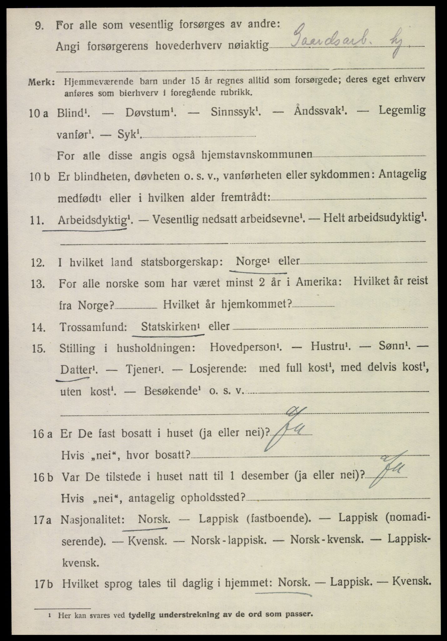 SAT, 1920 census for Hegra, 1920, p. 2161