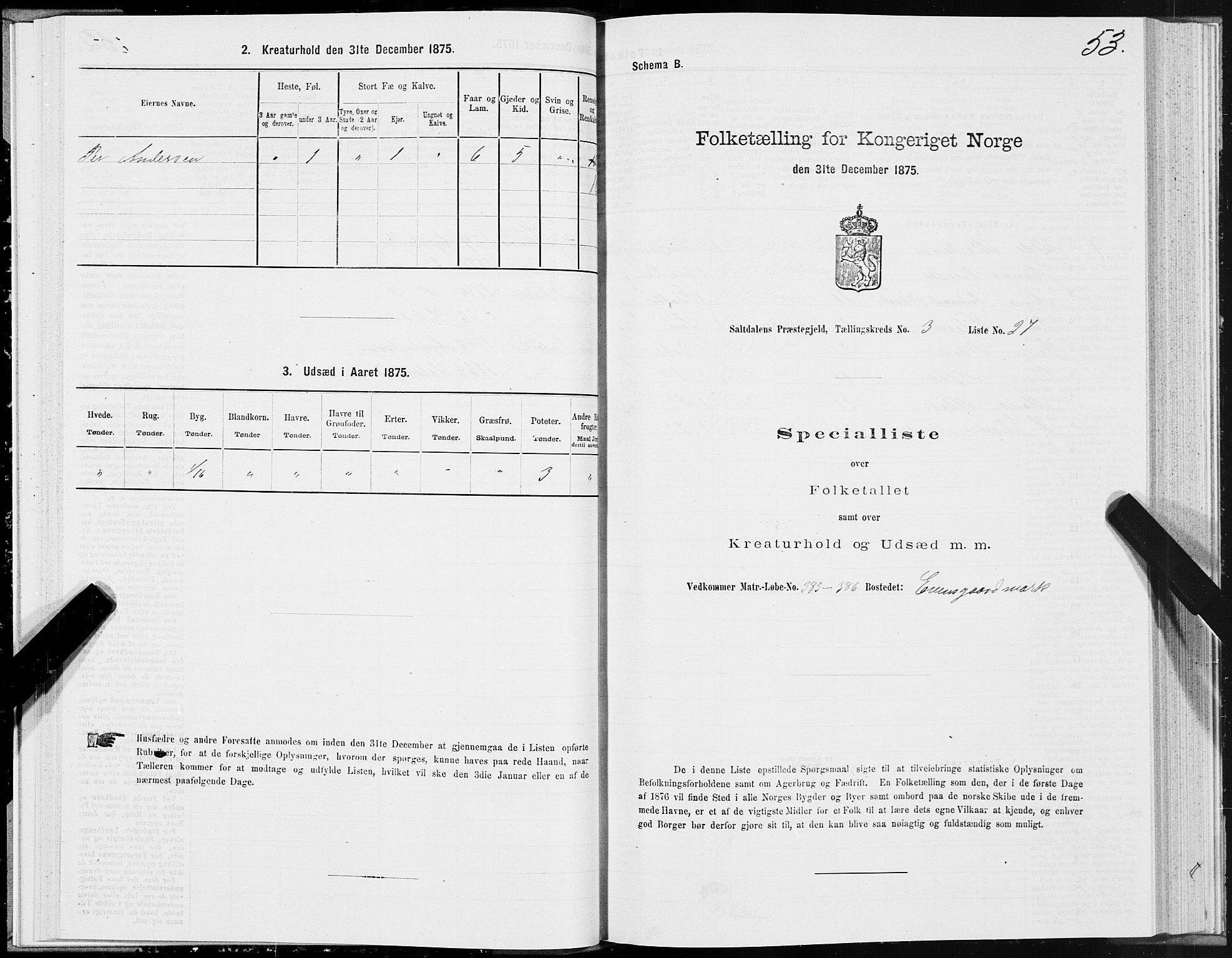 SAT, 1875 census for 1840P Saltdal, 1875, p. 2053