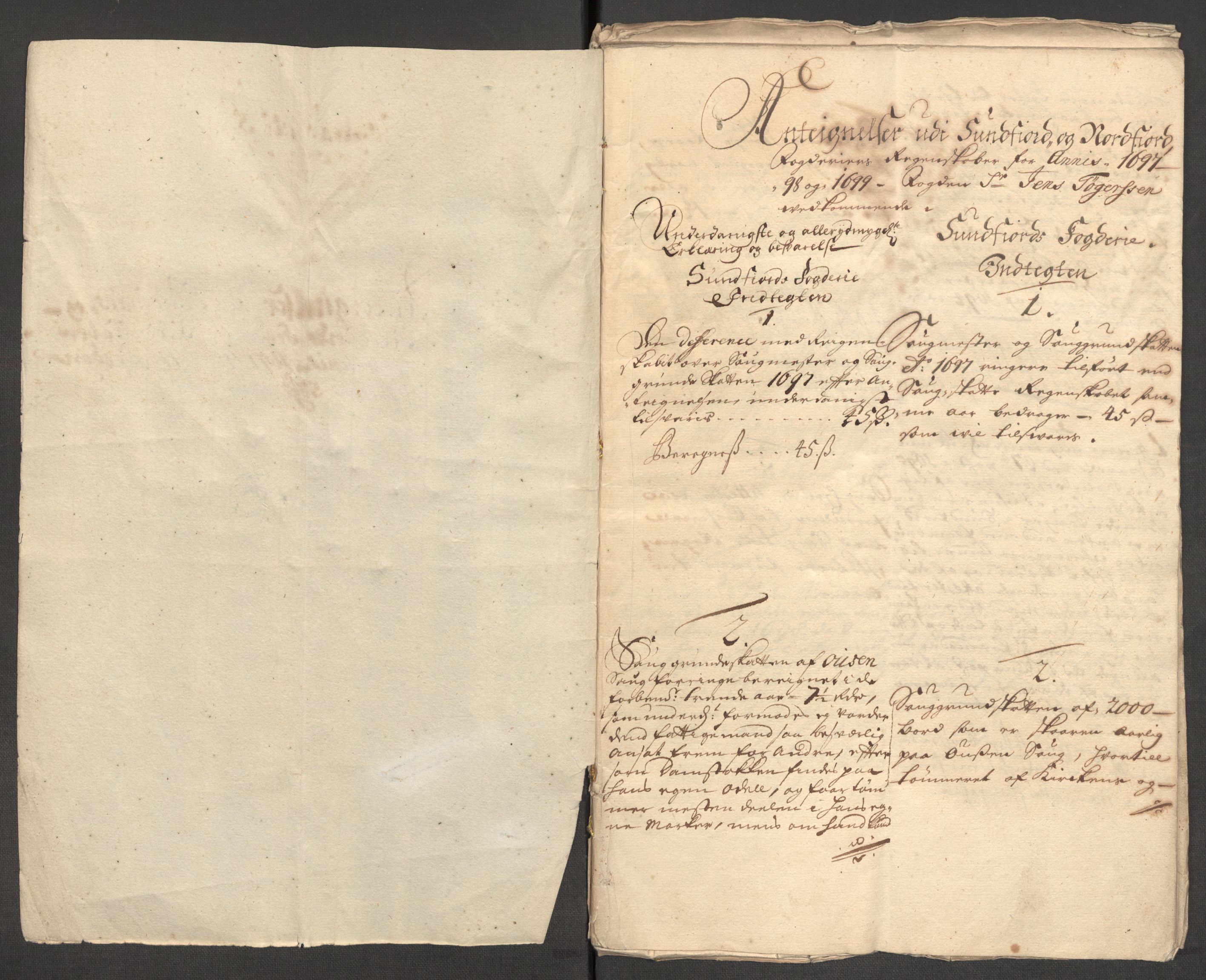 Rentekammeret inntil 1814, Reviderte regnskaper, Fogderegnskap, AV/RA-EA-4092/R53/L3424: Fogderegnskap Sunn- og Nordfjord, 1699, p. 451