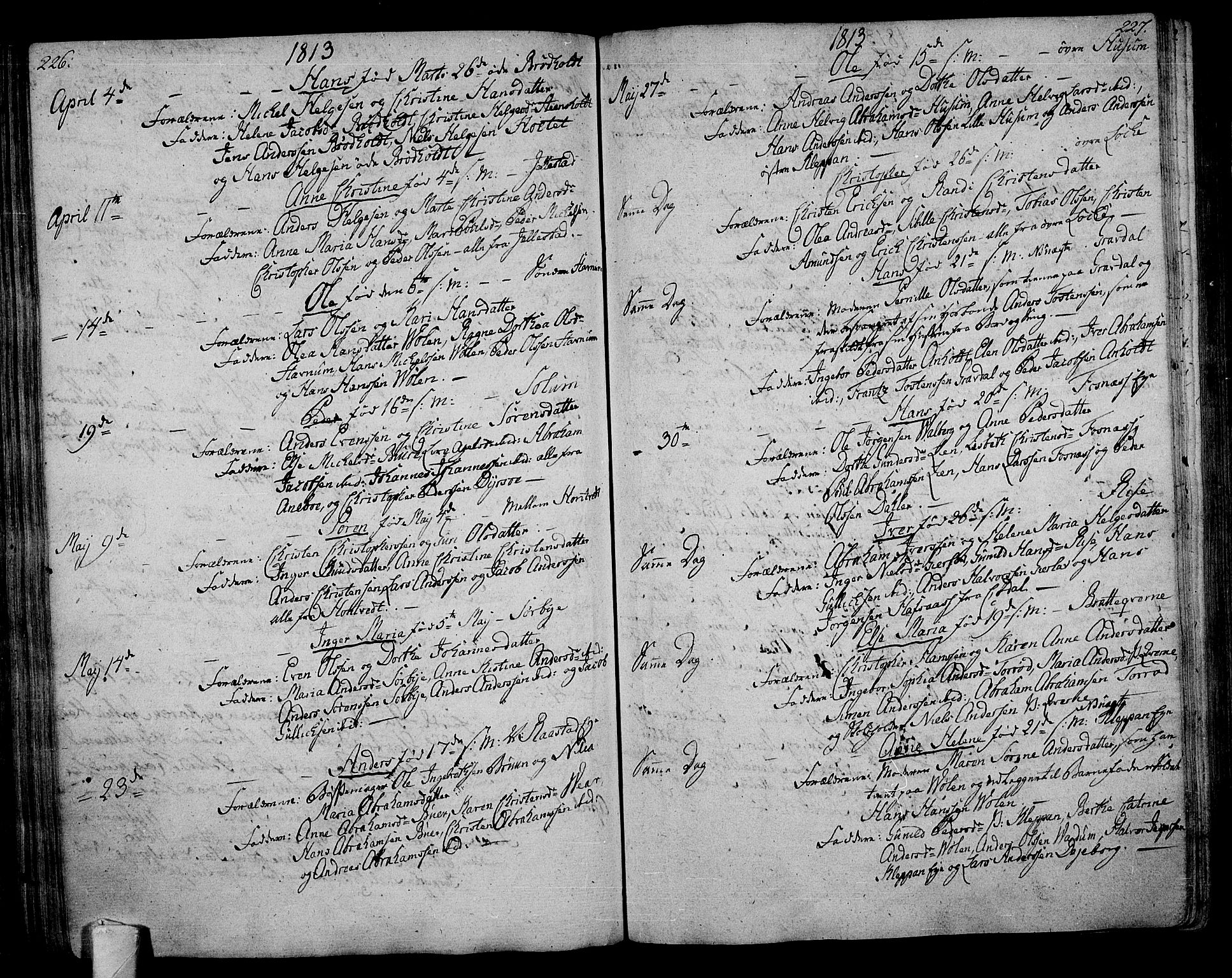 Stokke kirkebøker, SAKO/A-320/F/Fa/L0004: Parish register (official) no. I 4, 1804-1815, p. 226-227