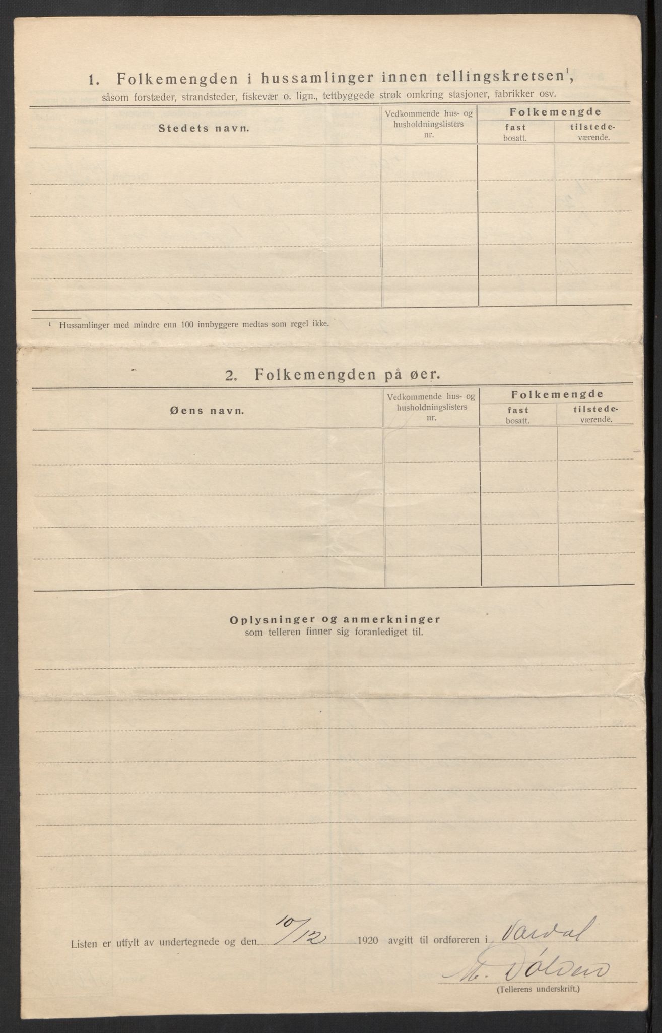 SAH, 1920 census for Vardal, 1920, p. 26