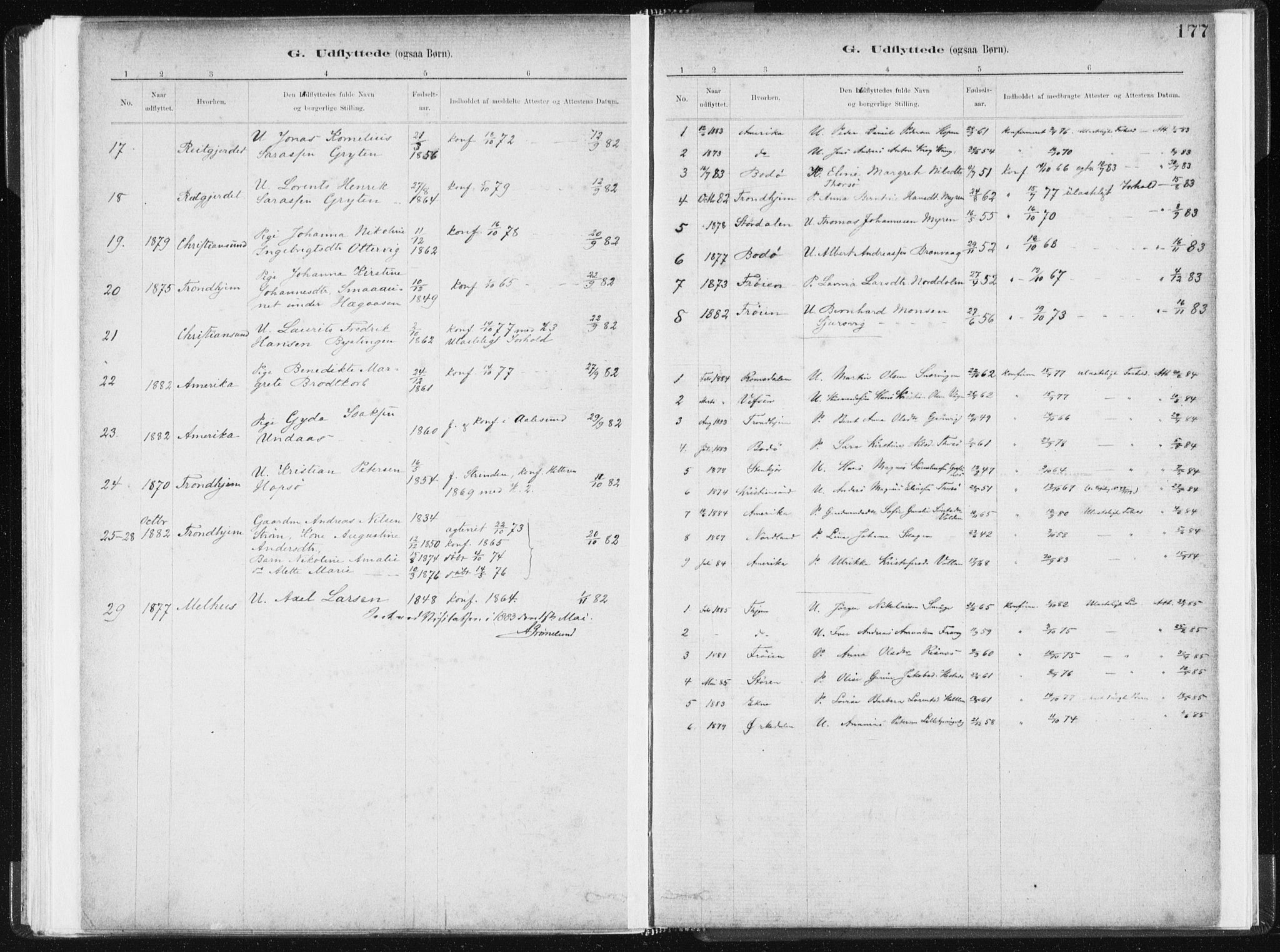 Ministerialprotokoller, klokkerbøker og fødselsregistre - Sør-Trøndelag, SAT/A-1456/634/L0533: Parish register (official) no. 634A09, 1882-1901, p. 177