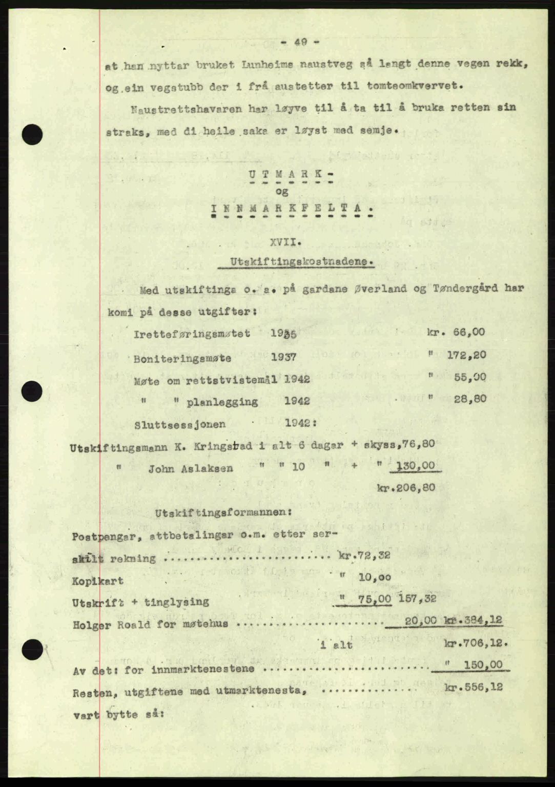 Romsdal sorenskriveri, AV/SAT-A-4149/1/2/2C: Mortgage book no. A13, 1942-1943, Diary no: : 2/1943