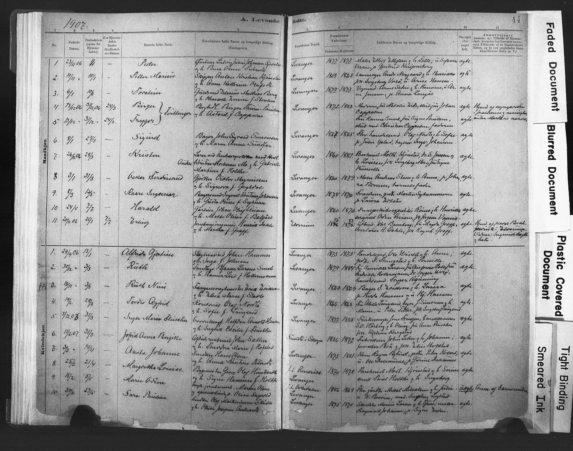 Ministerialprotokoller, klokkerbøker og fødselsregistre - Nord-Trøndelag, SAT/A-1458/720/L0189: Parish register (official) no. 720A05, 1880-1911, p. 44