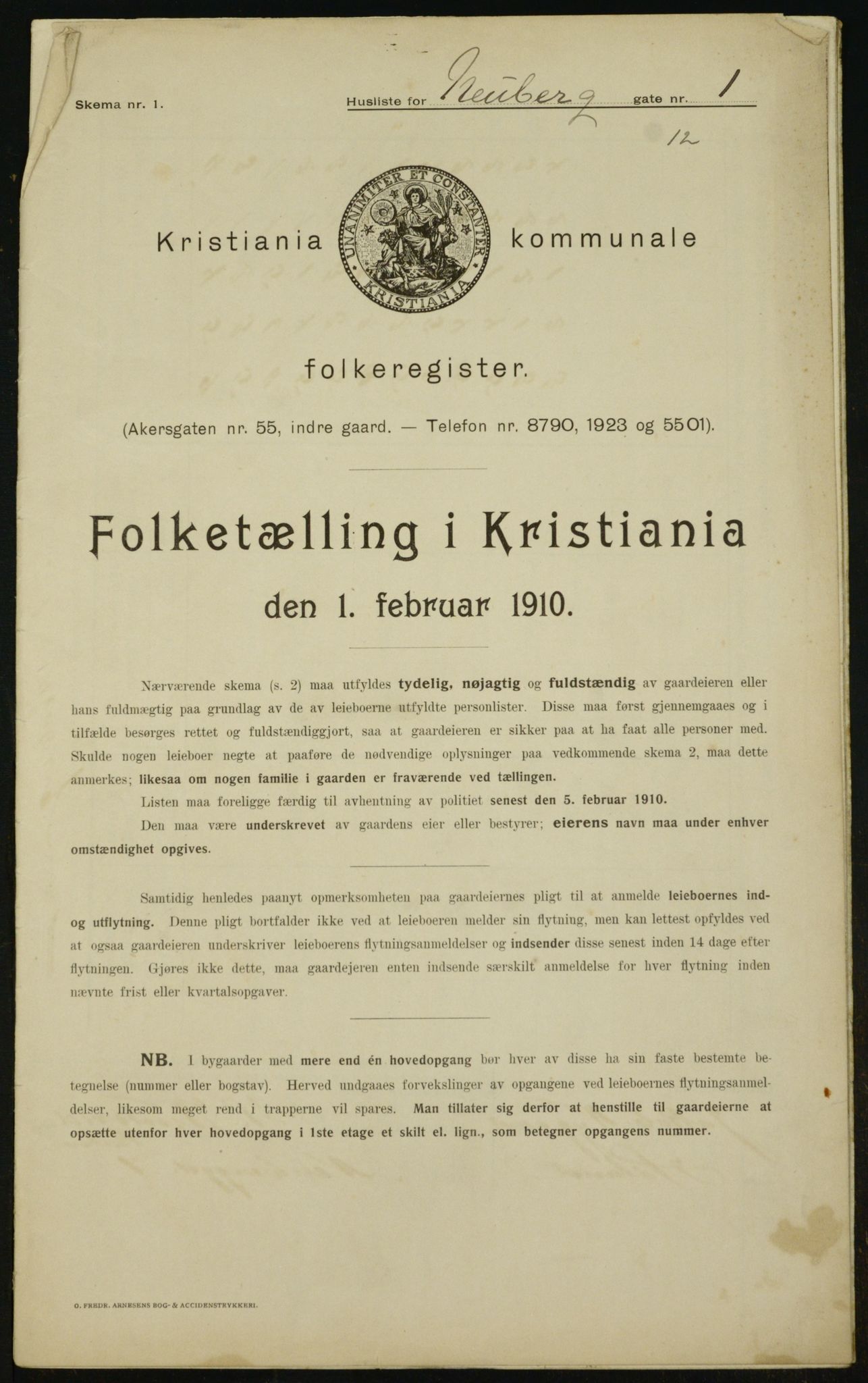 OBA, Municipal Census 1910 for Kristiania, 1910, p. 67326