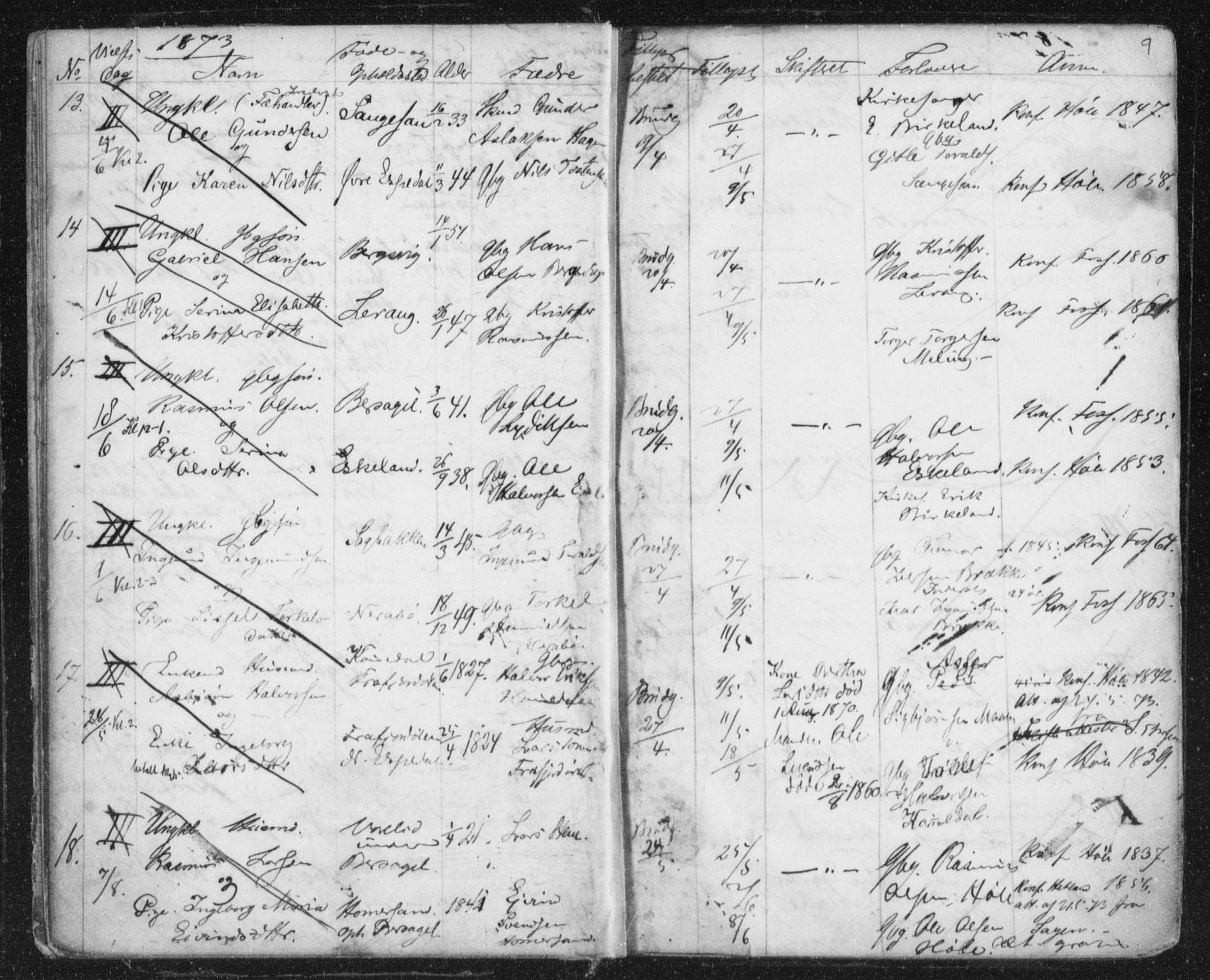 Høgsfjord sokneprestkontor, AV/SAST-A-101624/I/Ie/L0001: Banns register no. 705.BA.1, 1871-1899, p. 9